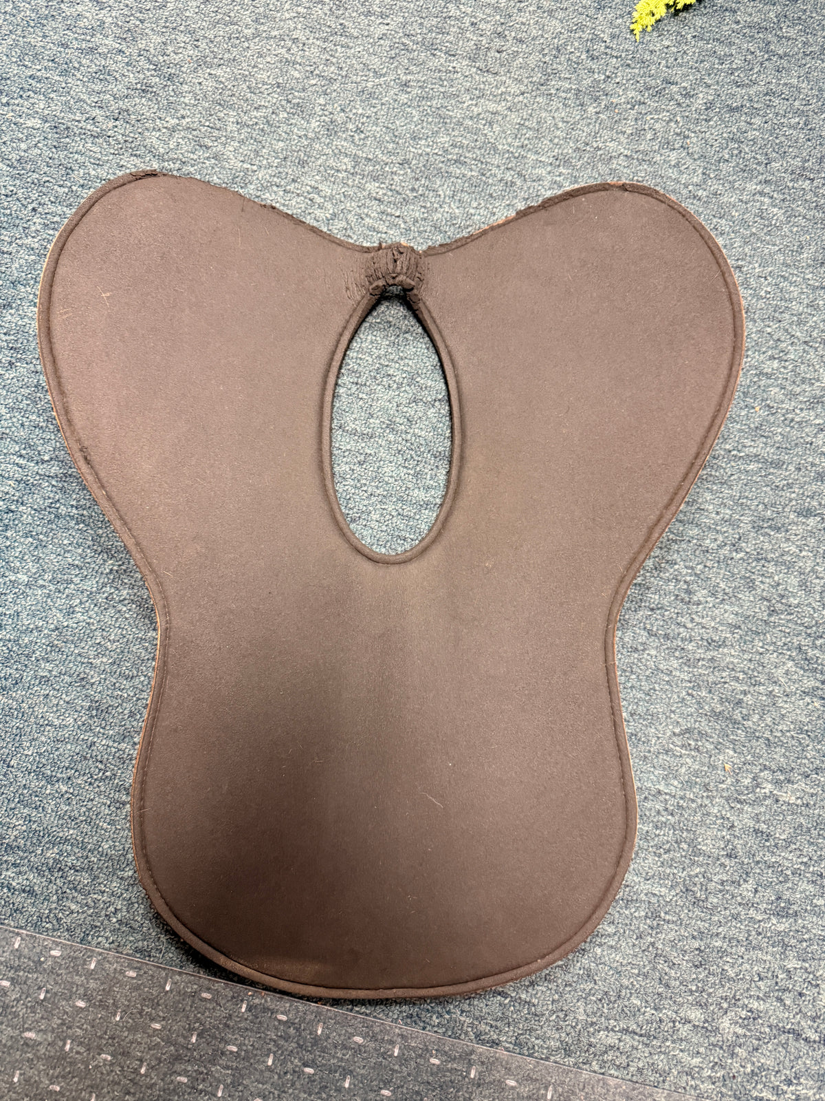 Half pad leather and closed foam with relief hole
