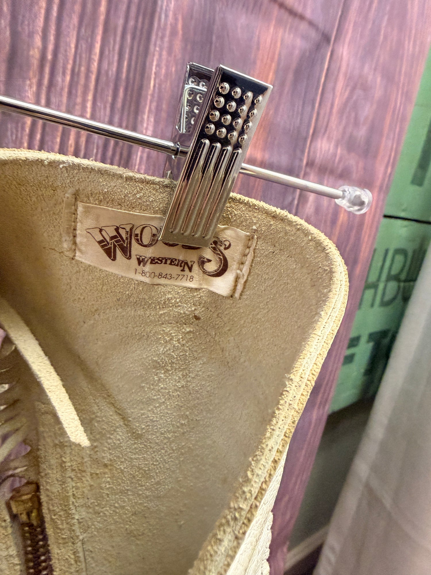 Small Children's White Leather Chaps with Fringe by Woods