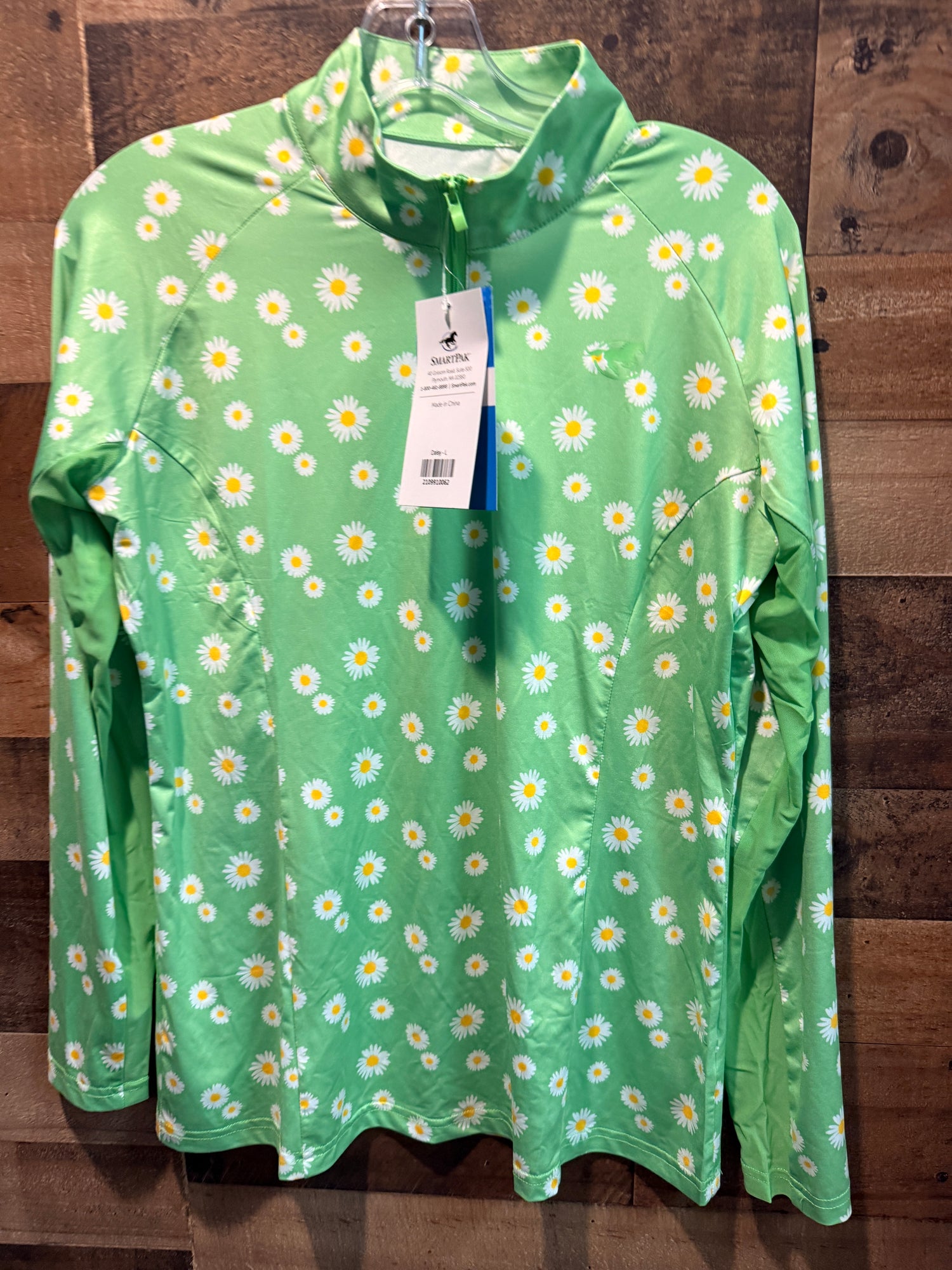 L Women's Piper Shirt Green with Daisys