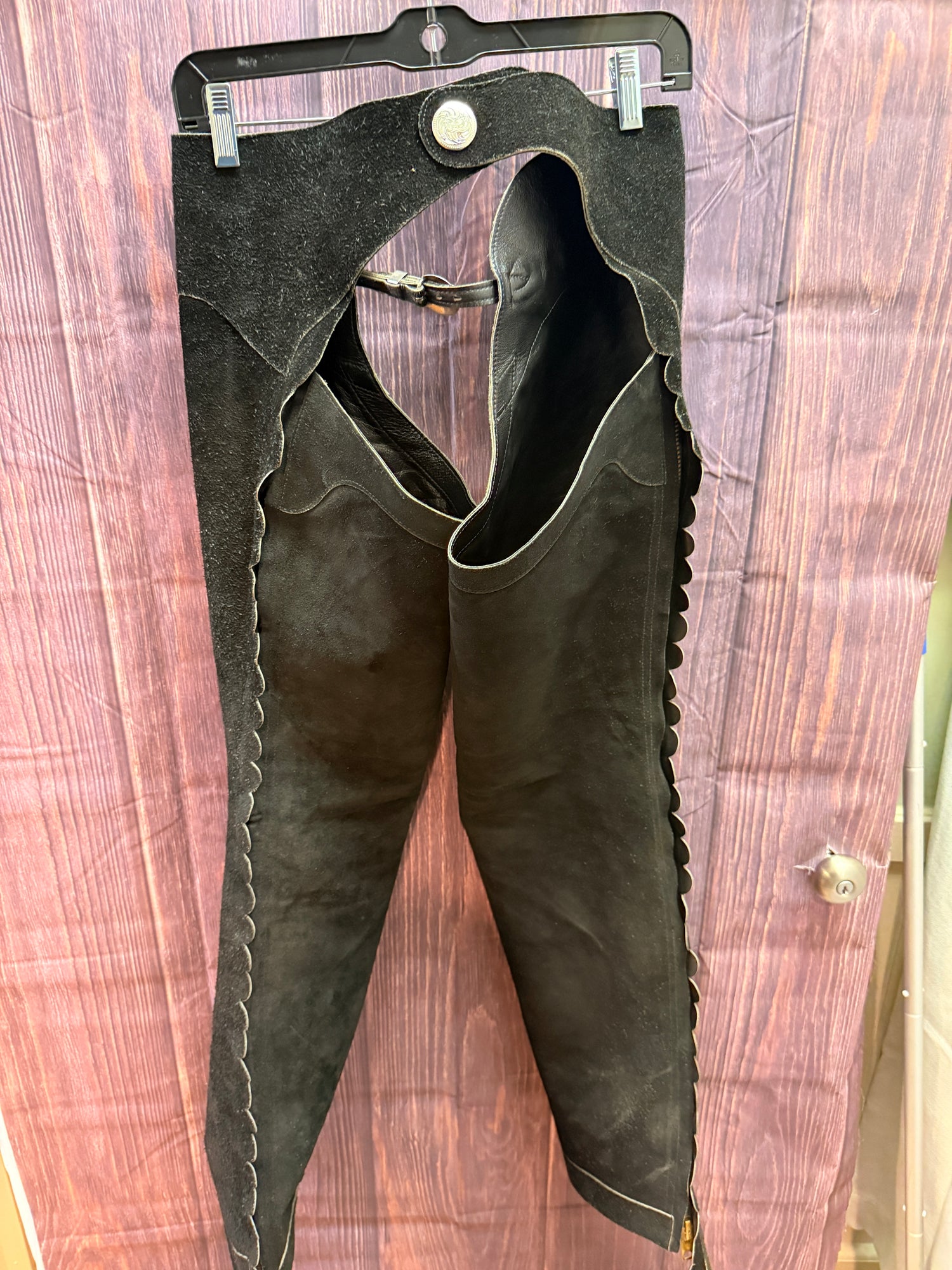 Small / Med. Women's Black Suede Chaps