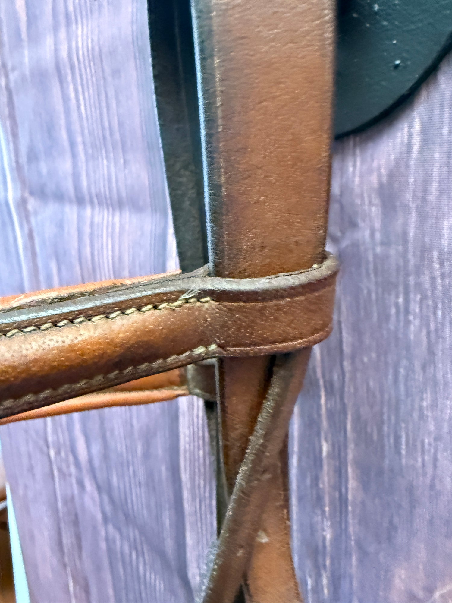 Horse Bridle Med brown with chestnut padding fancy stitched