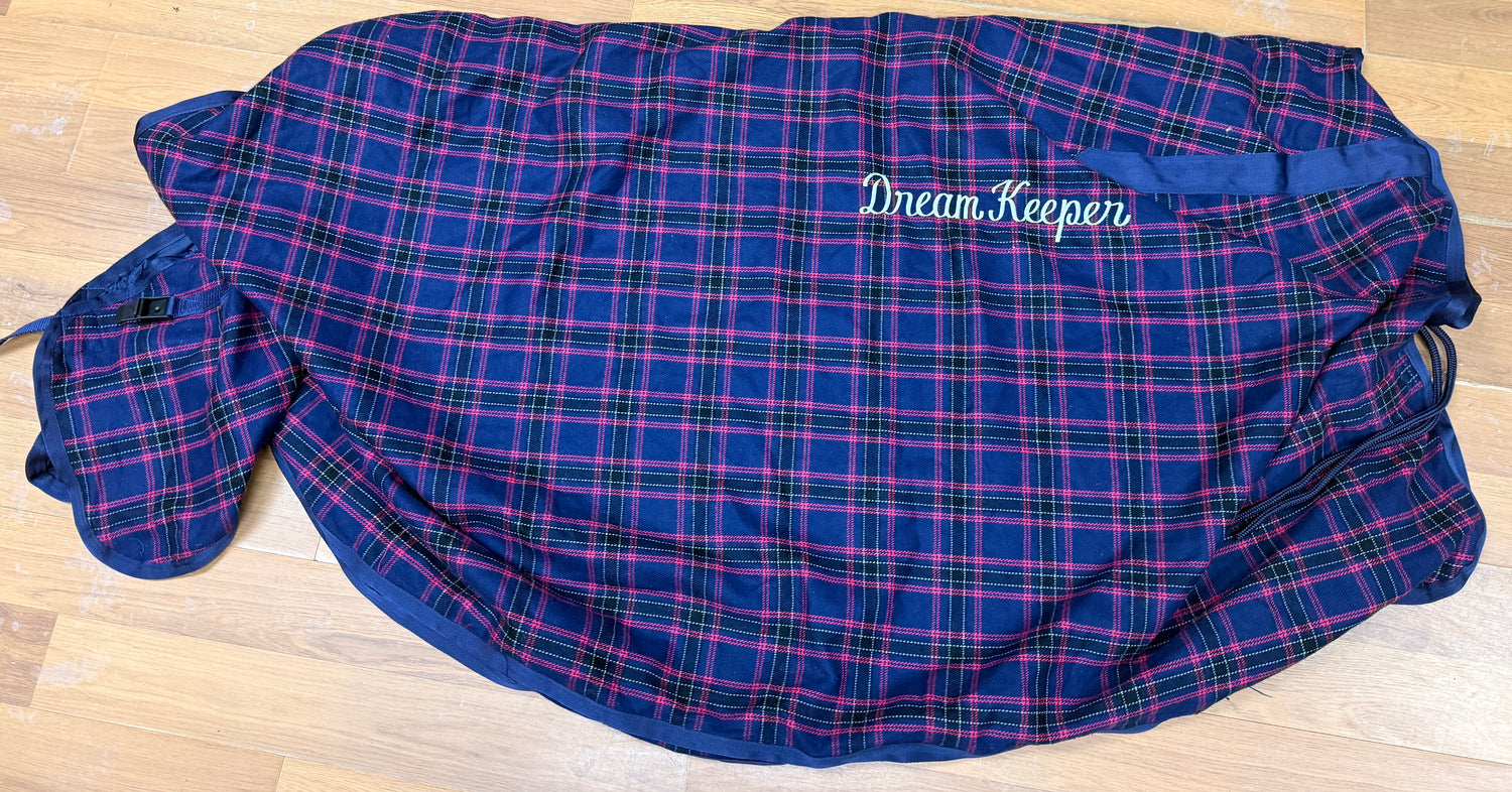 76" Purple Plaid Embroidered Cooler