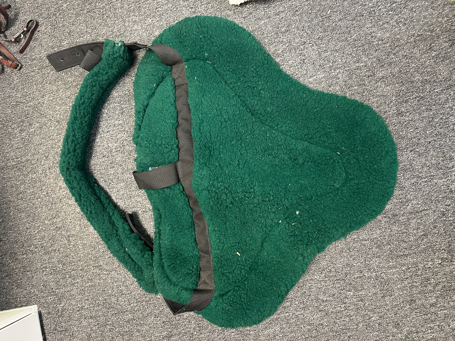 Bareback Pad, Green Fleece  w/ Girth NO stirrups