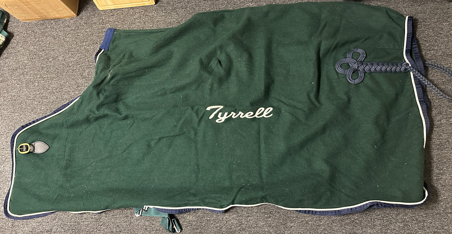 70/72 Wool Cooler embroidered Tyrell