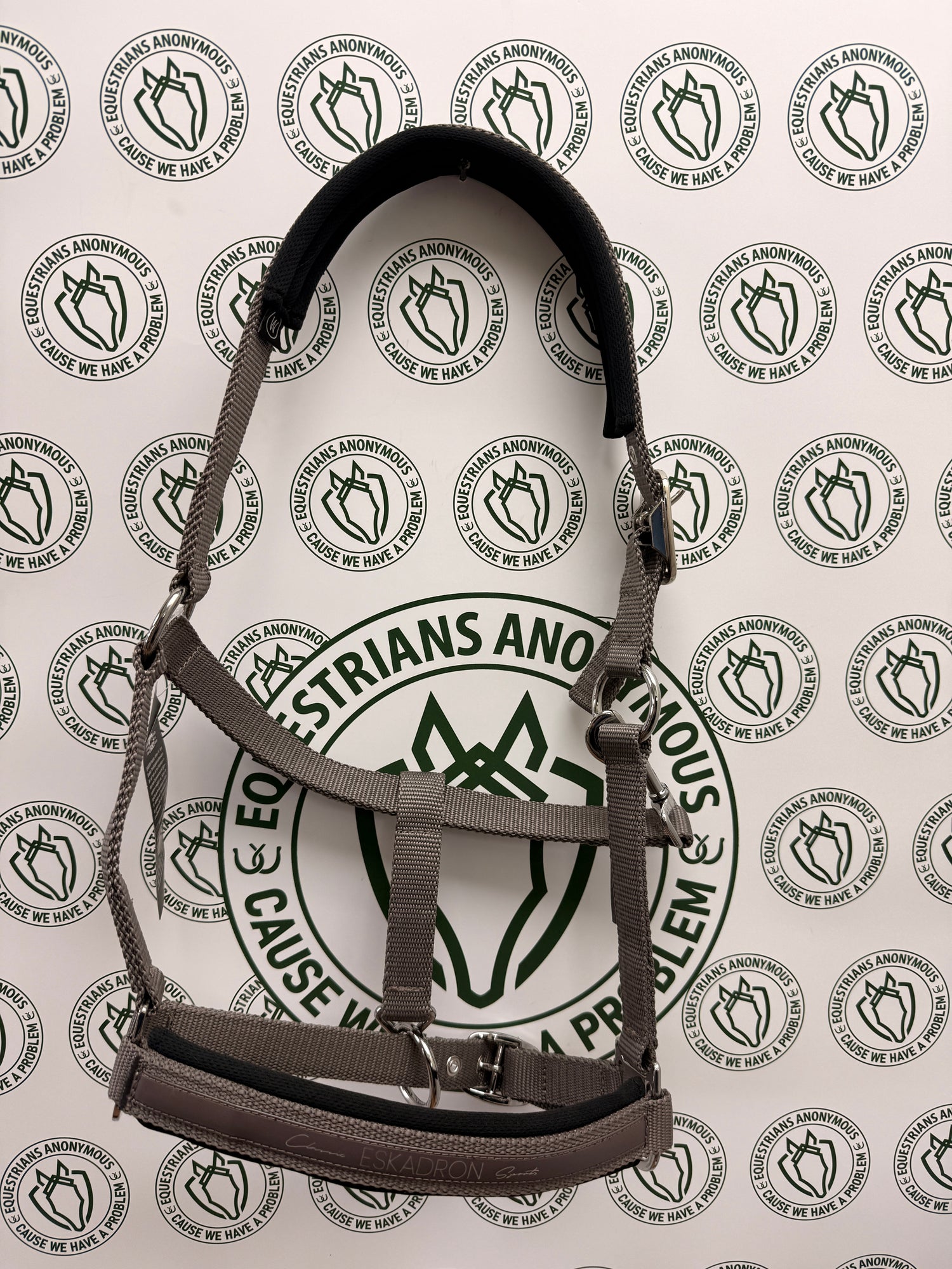 Warmblood / OS Eskadron Grey Padded Nylon Halter