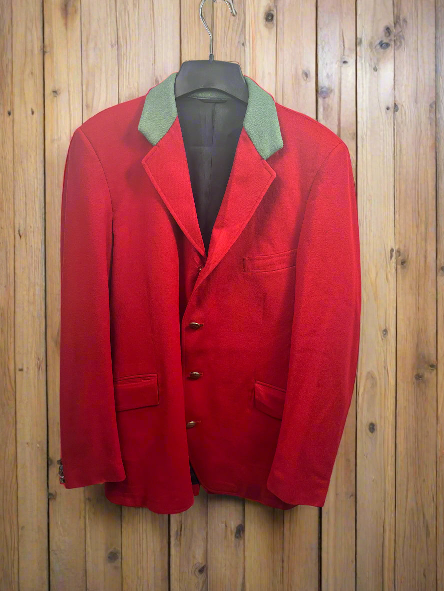 40's Men's Scarlet Hunt Coat Medium Weight Wool