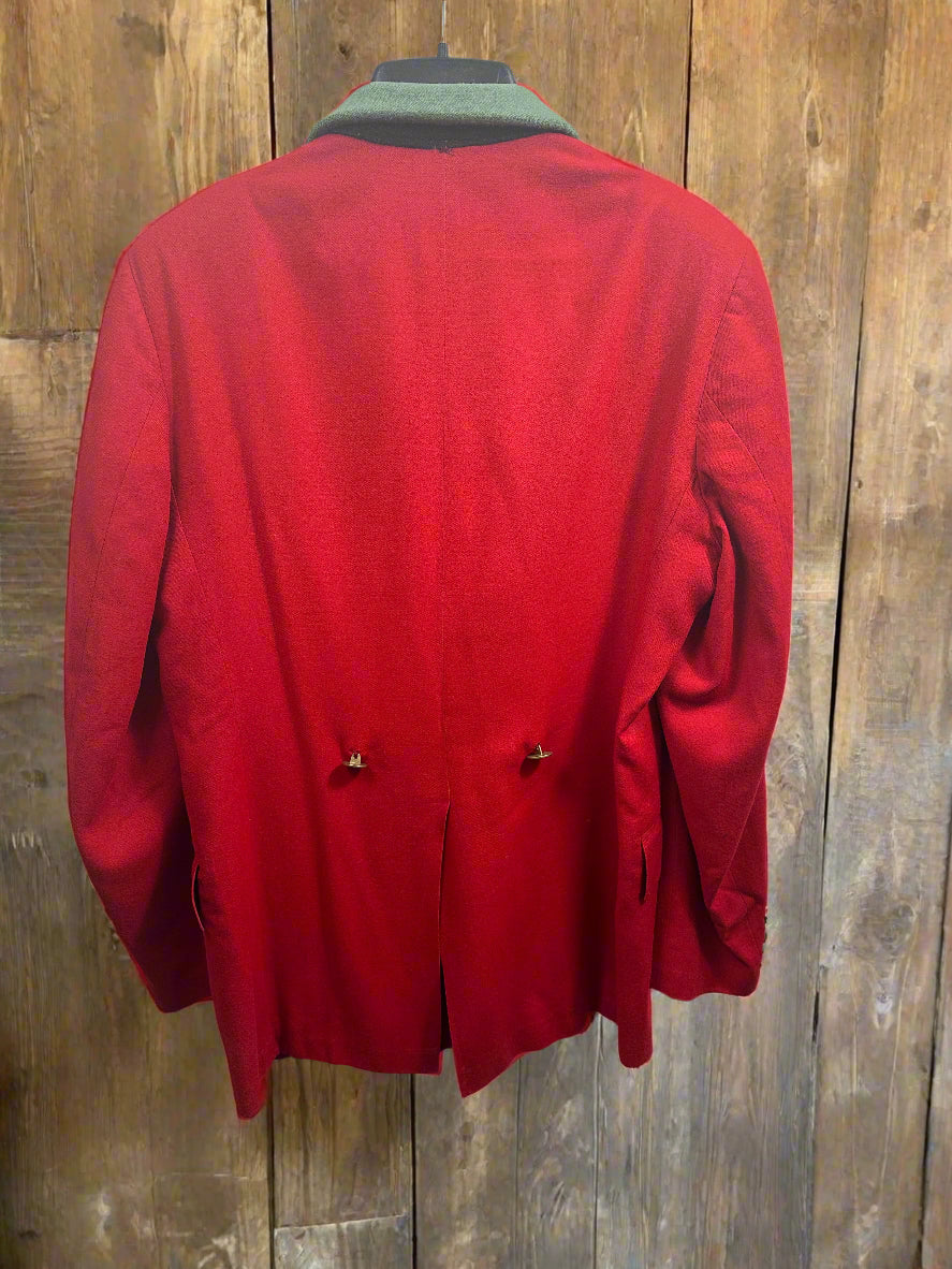 40's Men's Scarlet Hunt Coat Medium Weight Wool