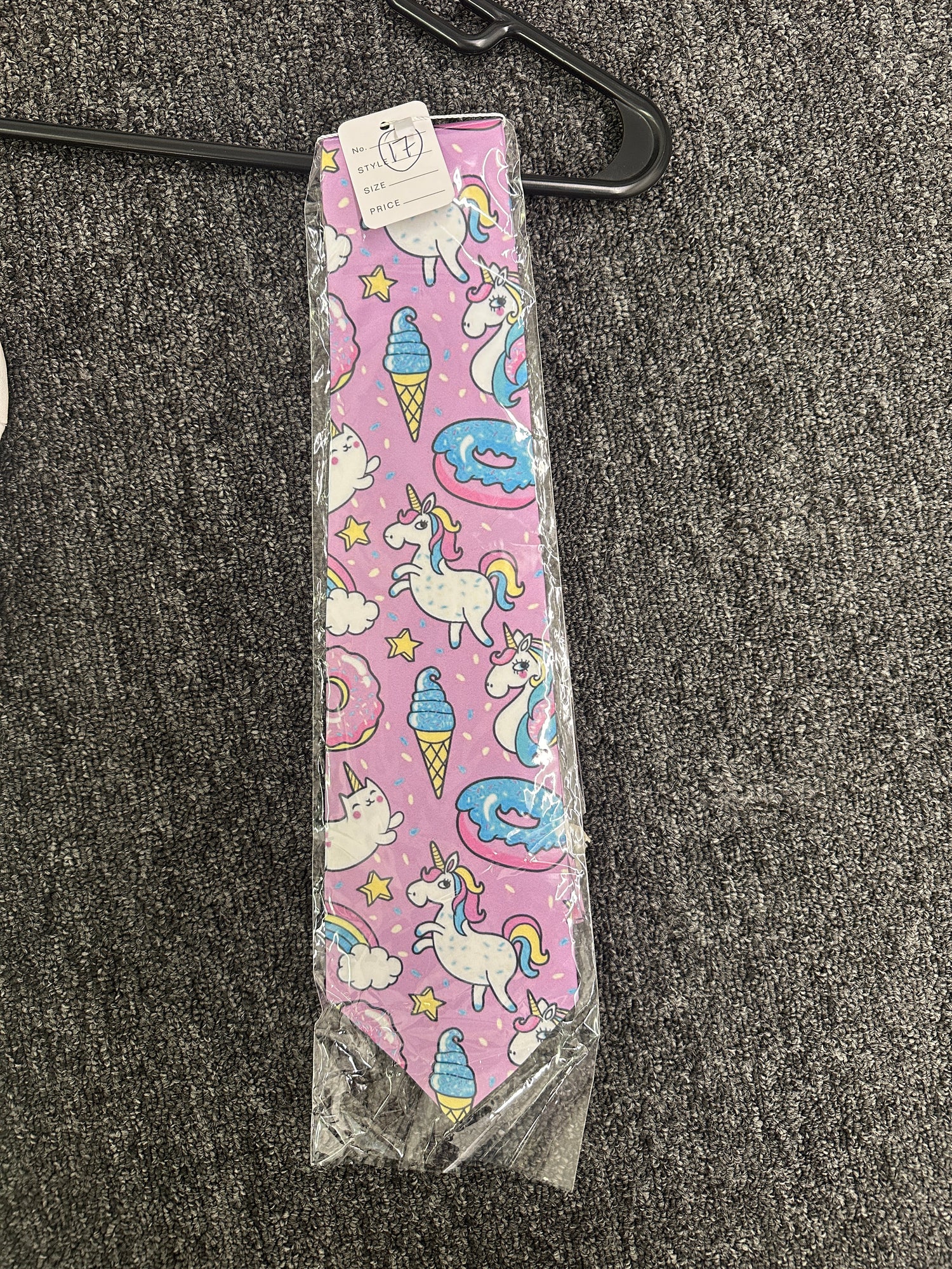 Children's Show Tie - Purple with Unicorns