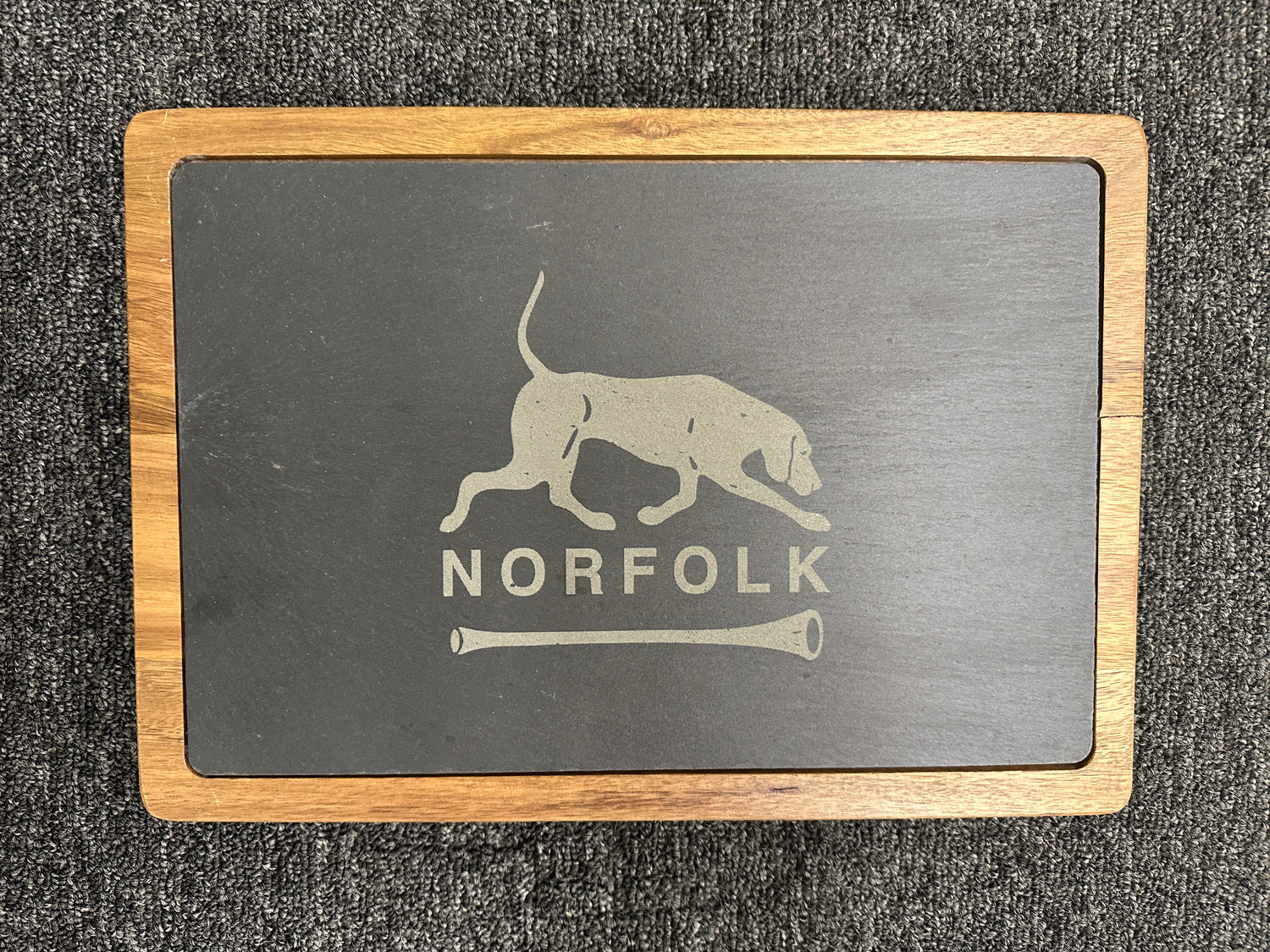 Norfolk Hunt Club - Logo - Large Slate with wood base