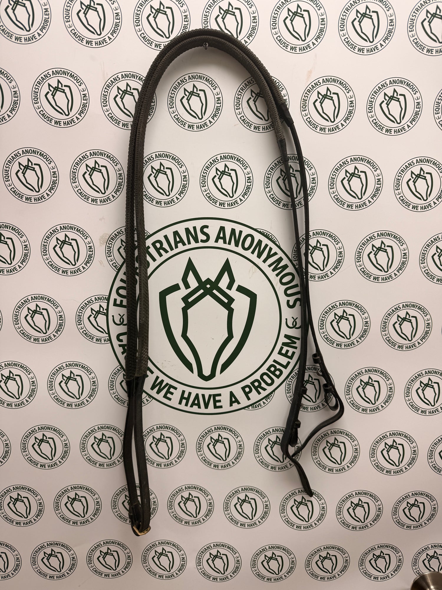 English black rubber reins