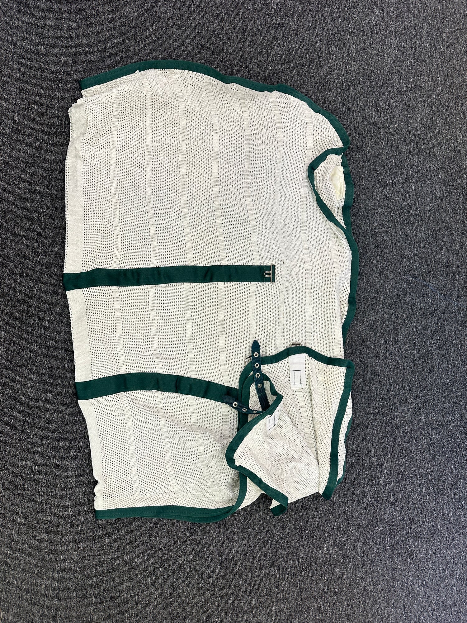 Horse anti Sweat Size 66 white with Green Trim