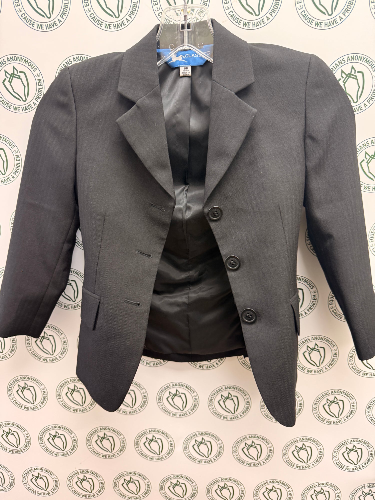 6R Youth RJ Classics Blk Show Coat