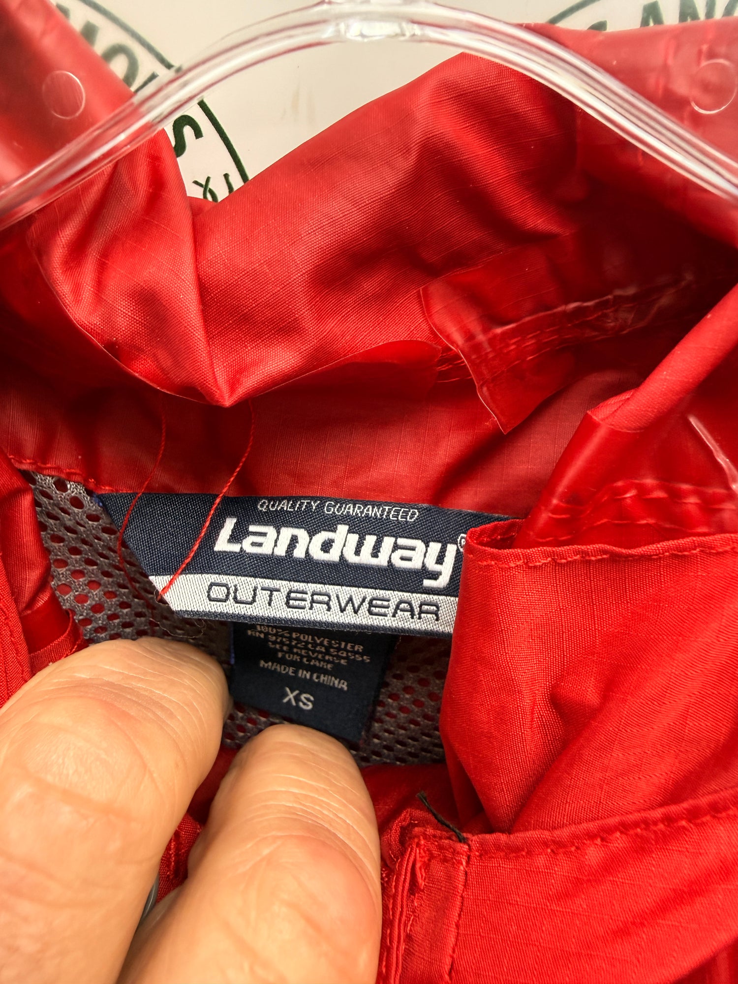 XS Women's Landway outerwear Red Raincoat with Morgan Horse Embroidered