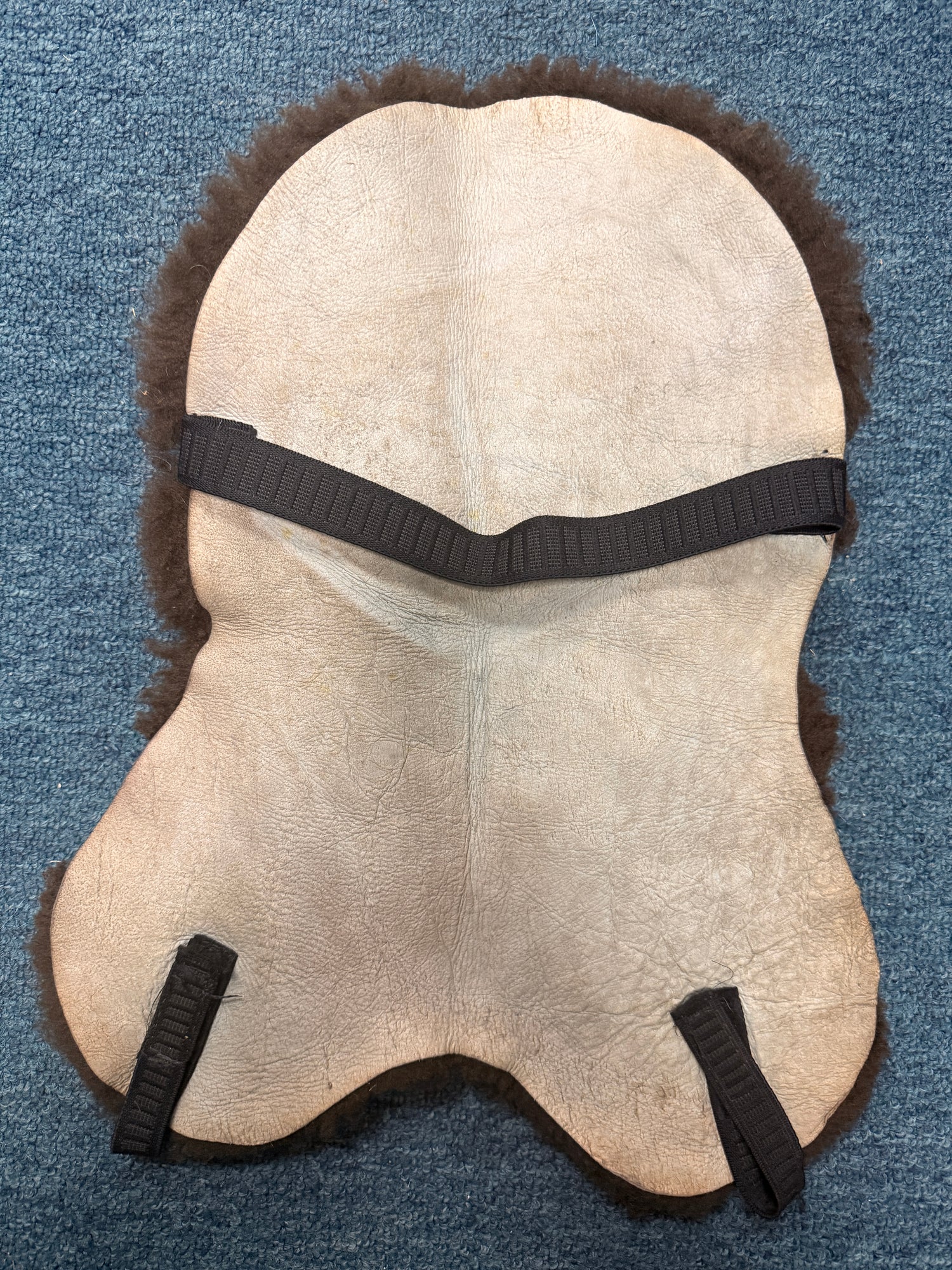 sheepskin seat cover for saddle brown