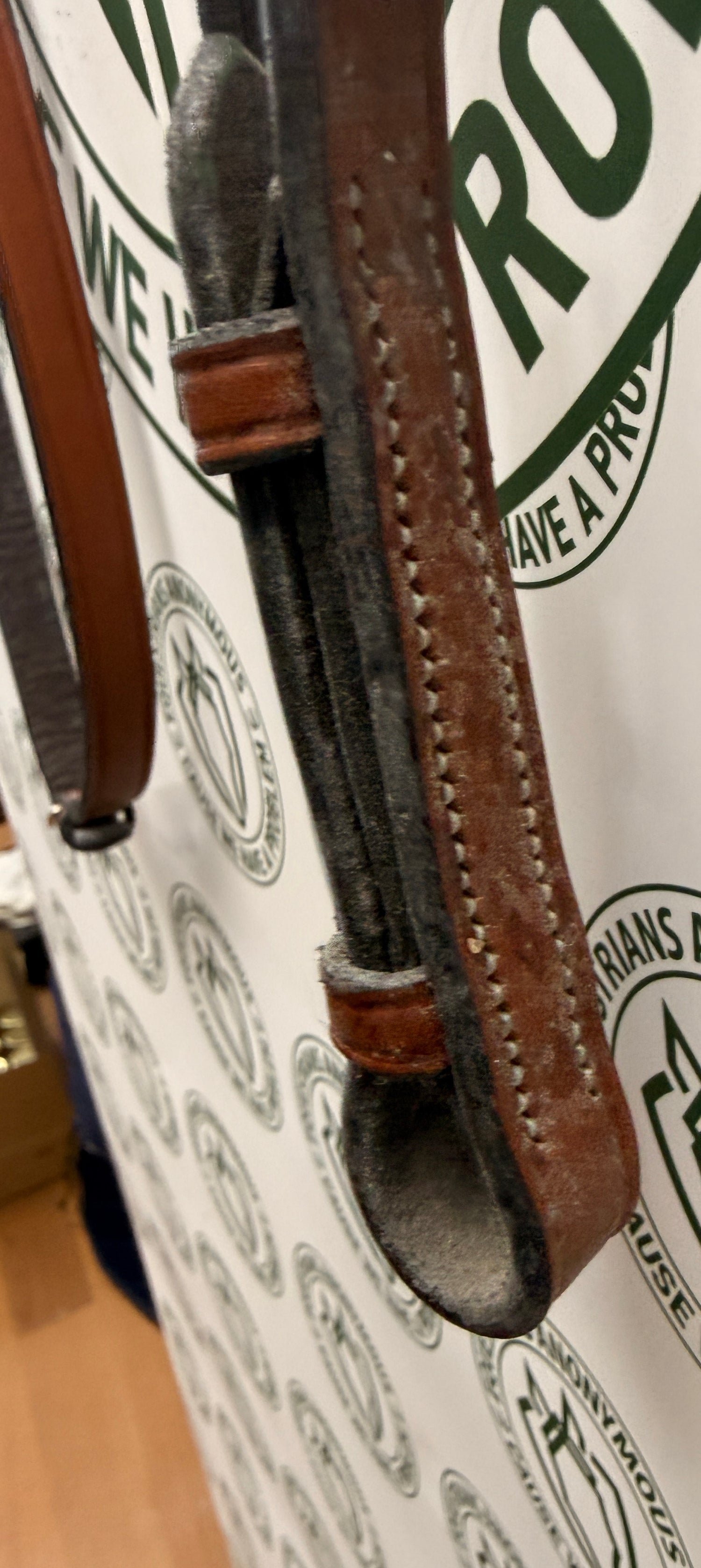 Laced leather English Reins in Tabacco color