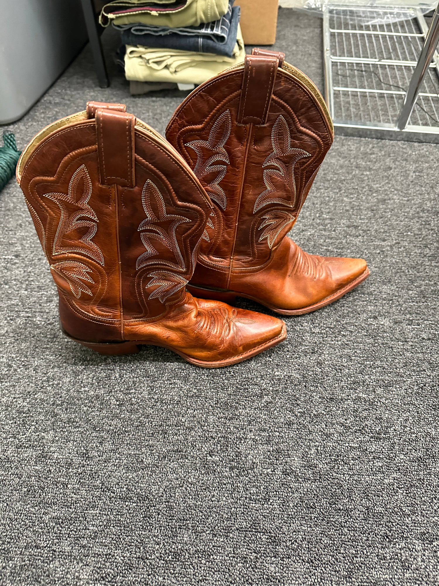 Women's Cowgirl Boots Red/Brown Size 7.5
