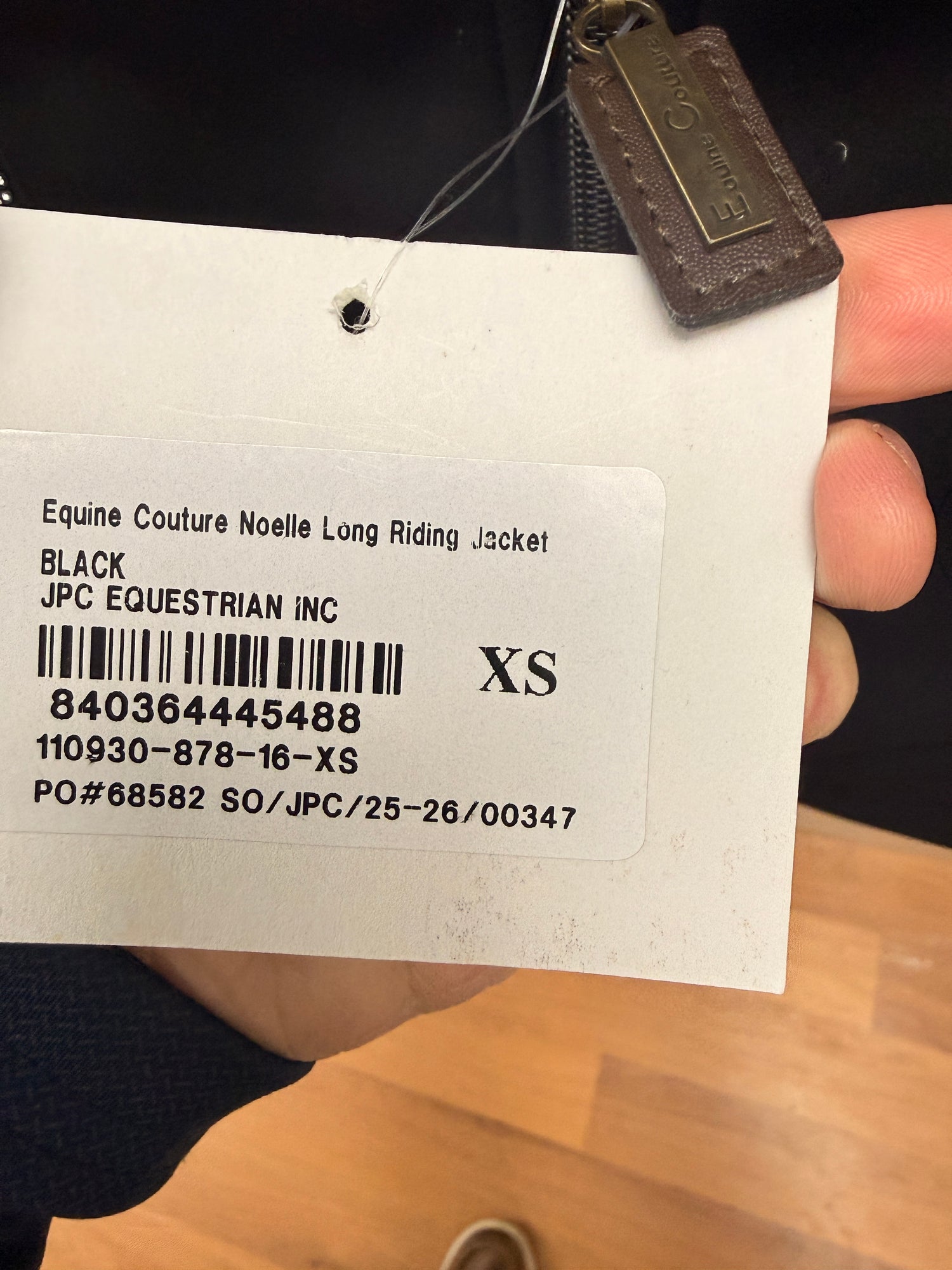 XS Women's Riding Jacket by Equine Couture Noelle Black