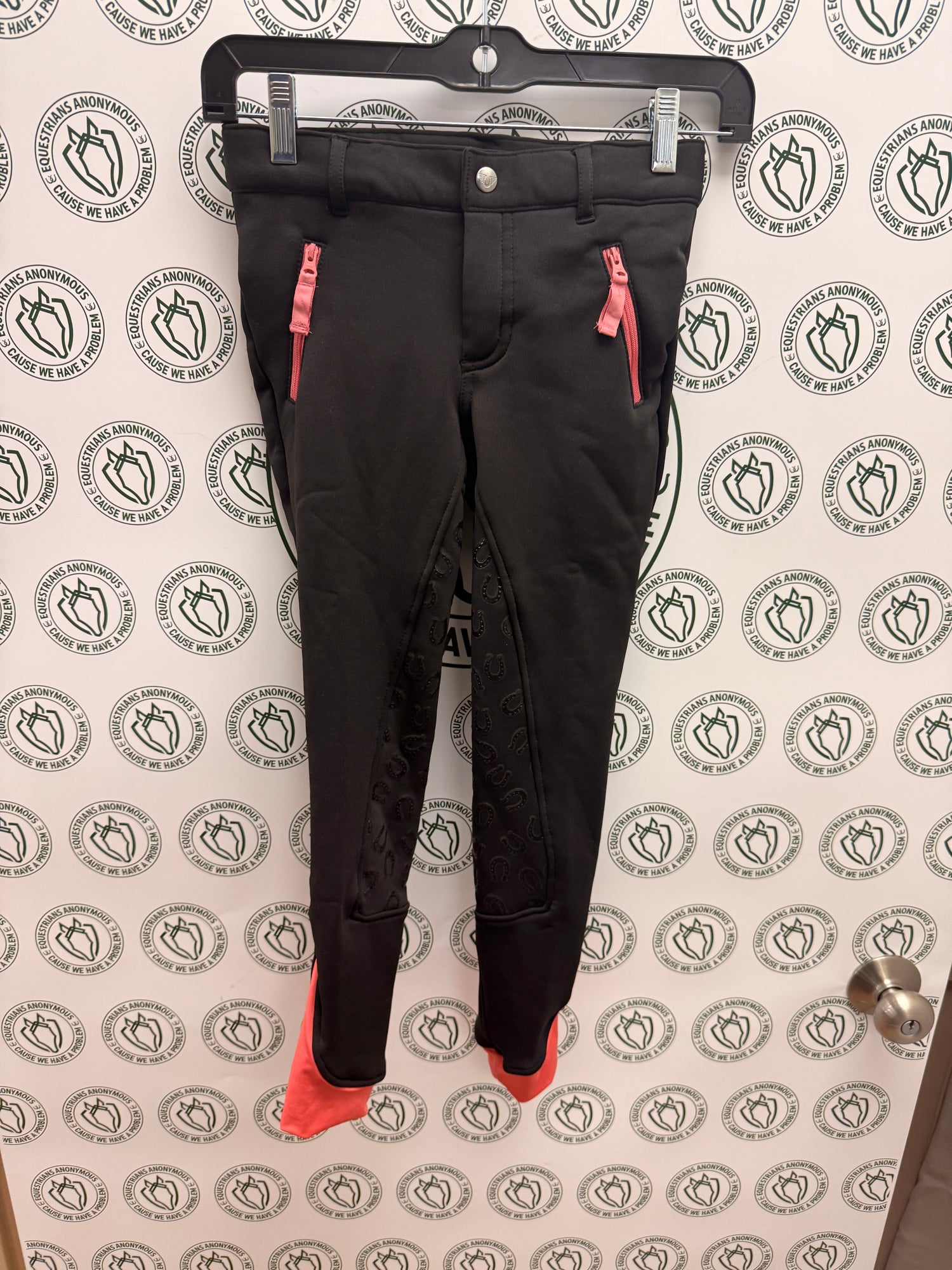 10 Youth Tuff Rider Black and Pink Winter Breech NWTags