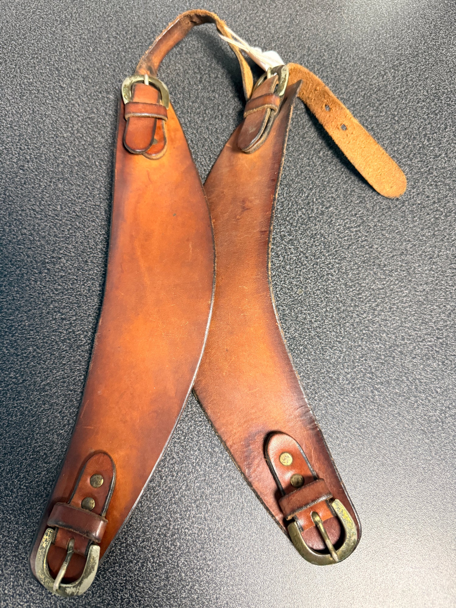 Men's brown leather Garters