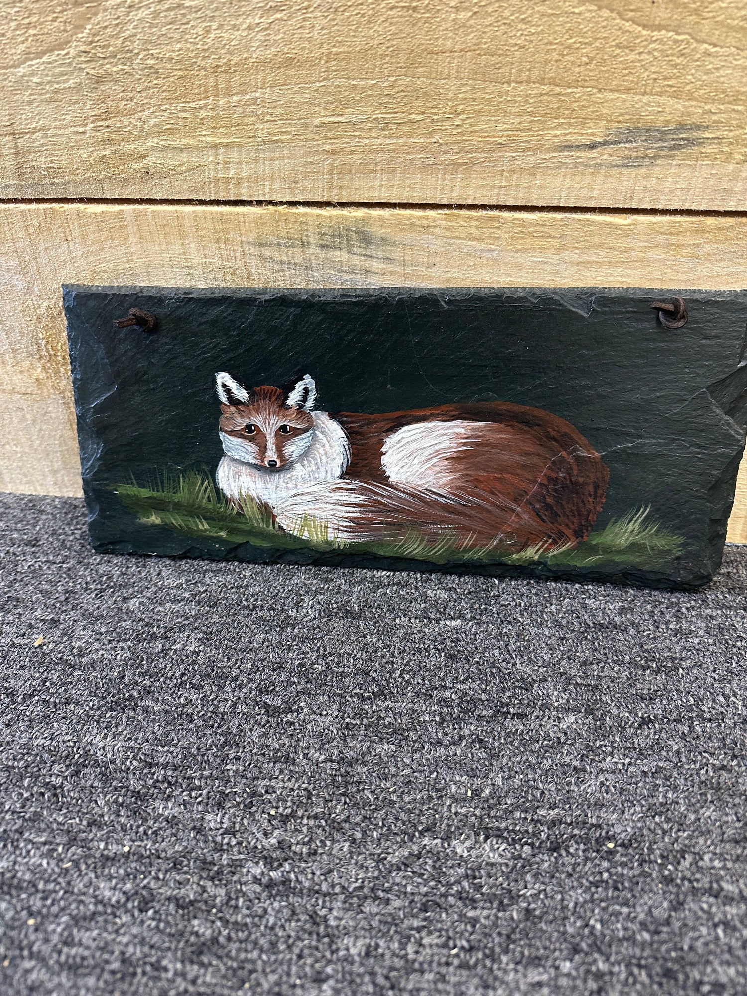 Fox in Oil on Slate