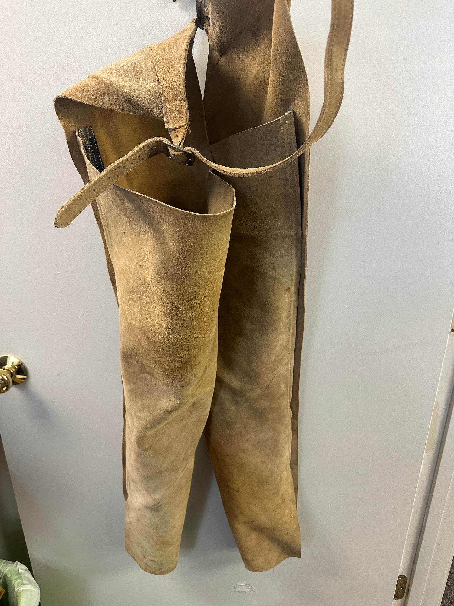 X Large Tan Rough Leather Chaps