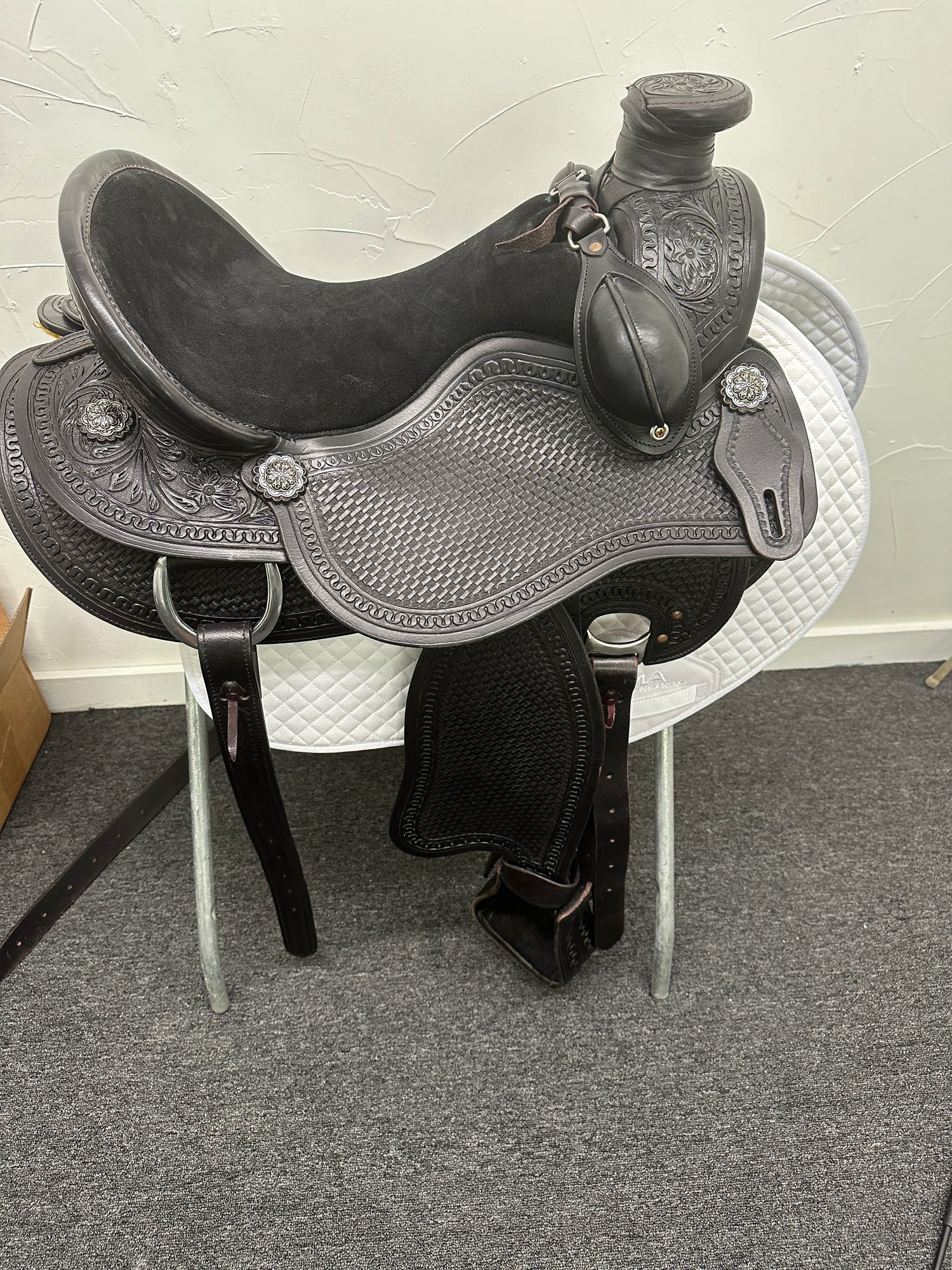 Saddle - Custom Aledo Western Saddle Seat 16 Black