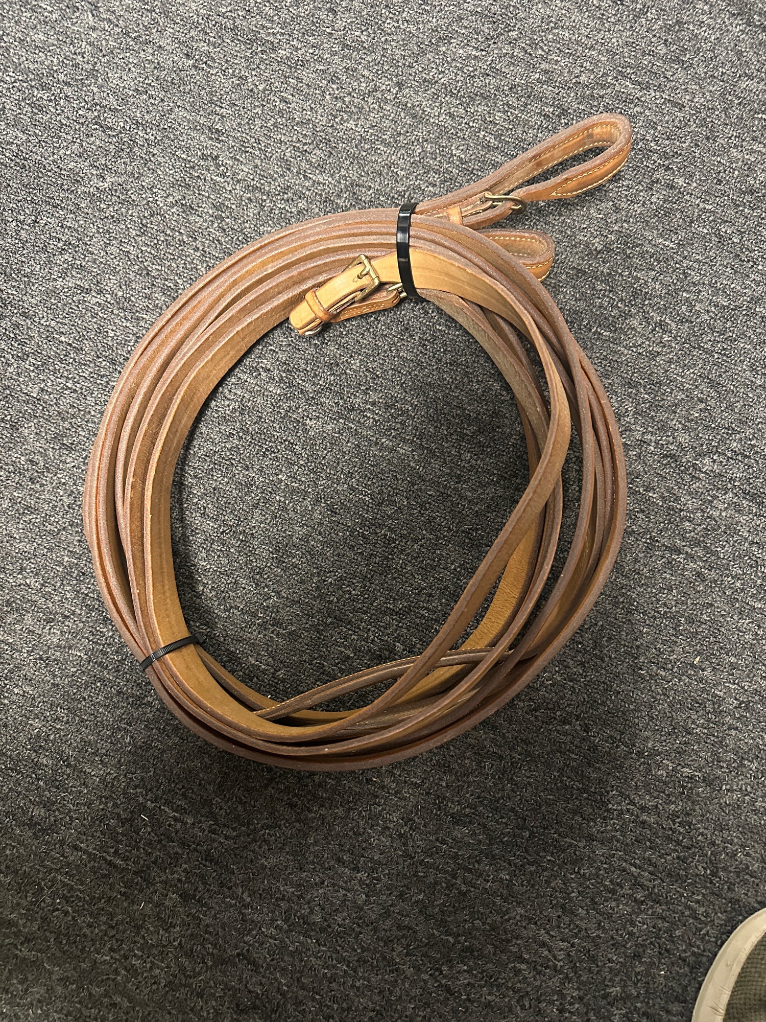 13ft Driving / long lines brown leather