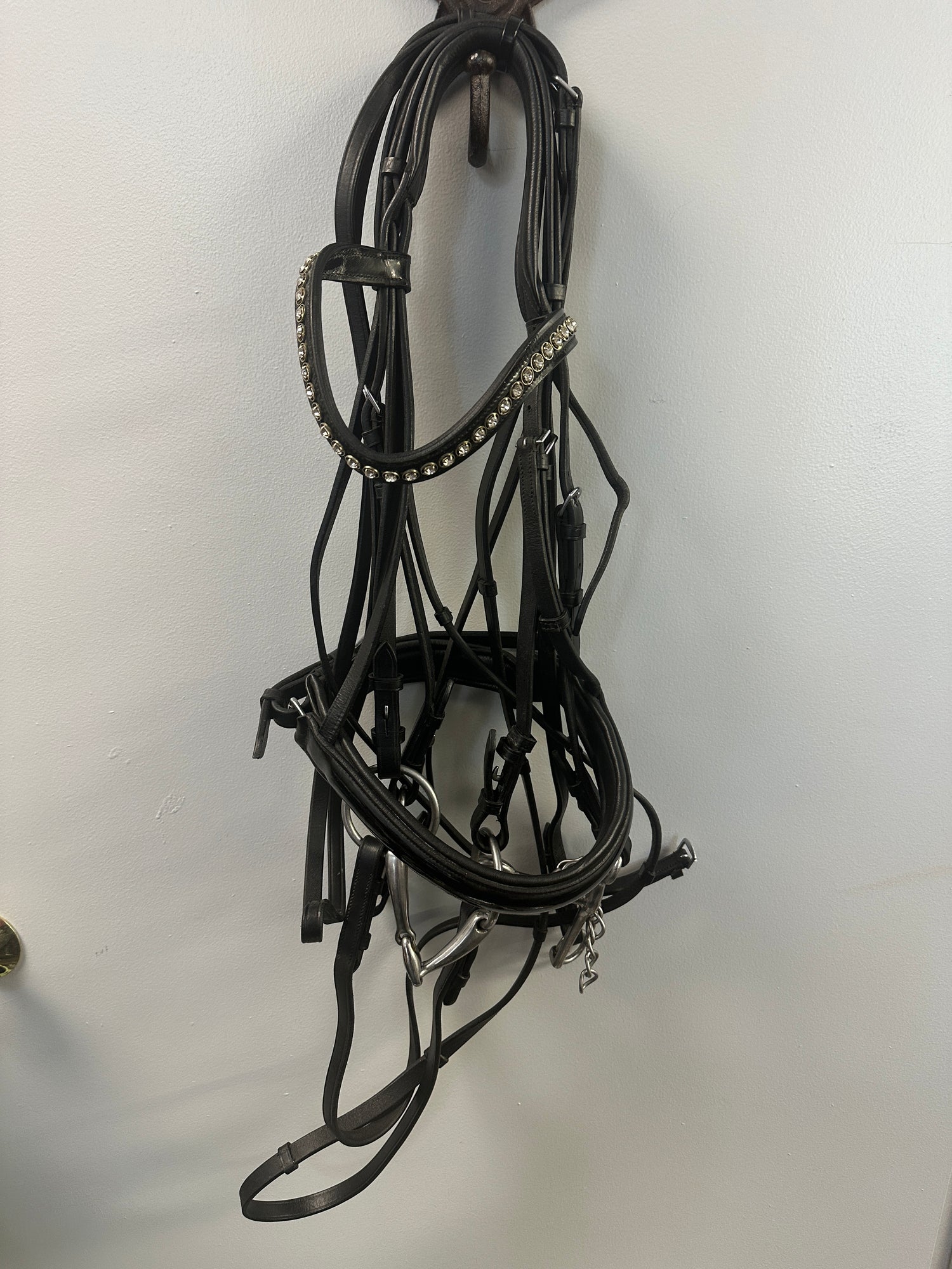 Passier Dressage Double Bridle Bits Reins and Jeweled Brow Band