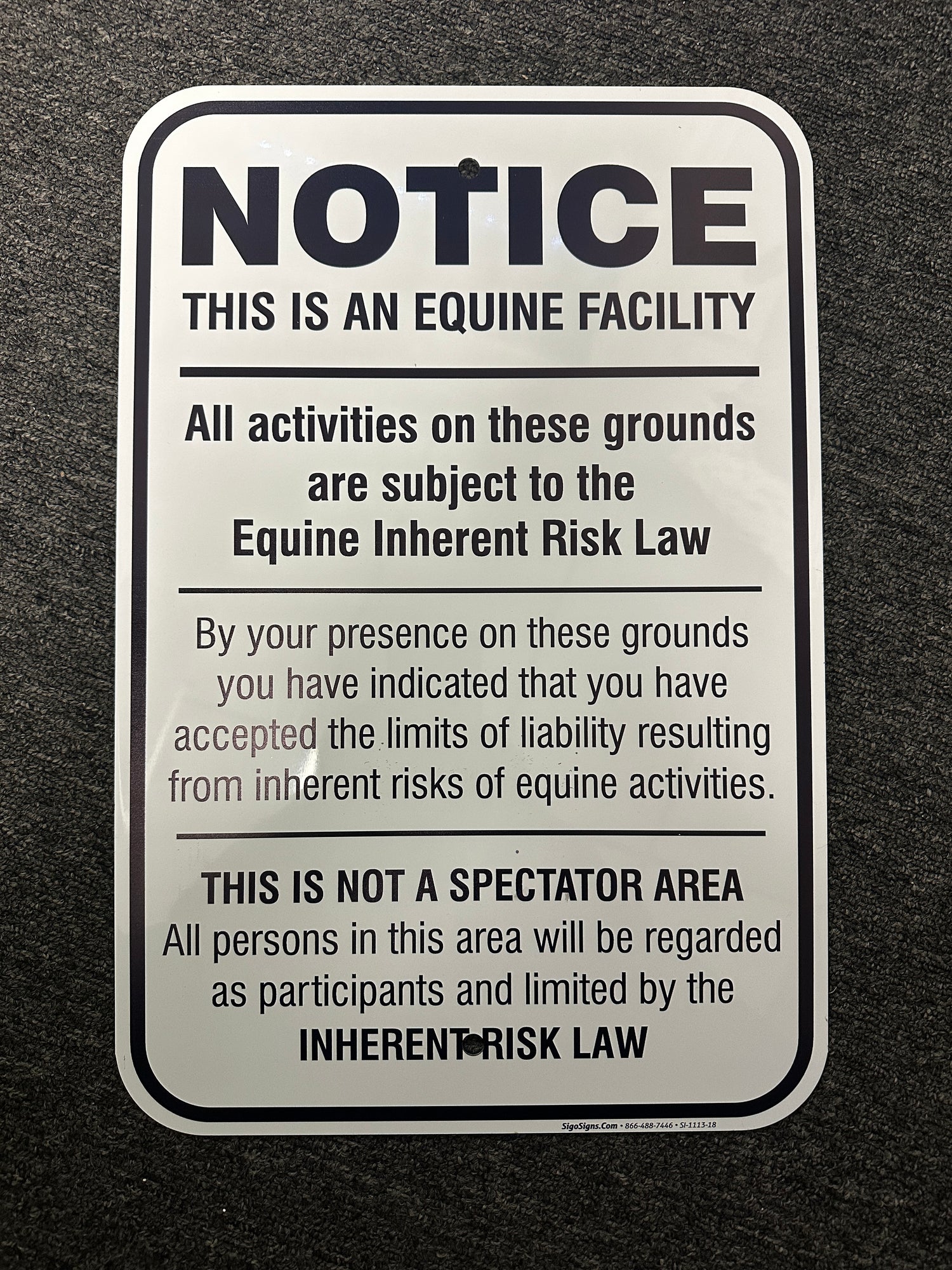 Massachusetts Code / Warning 2D Sign