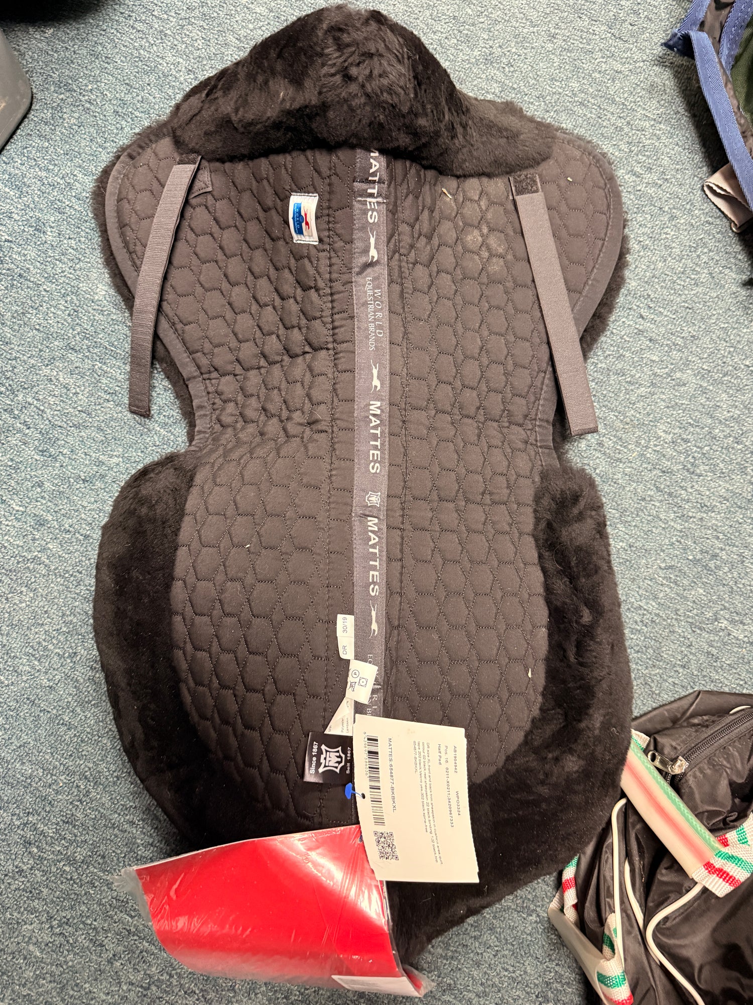 XL Dressage Mattes Half Pad Black Thick