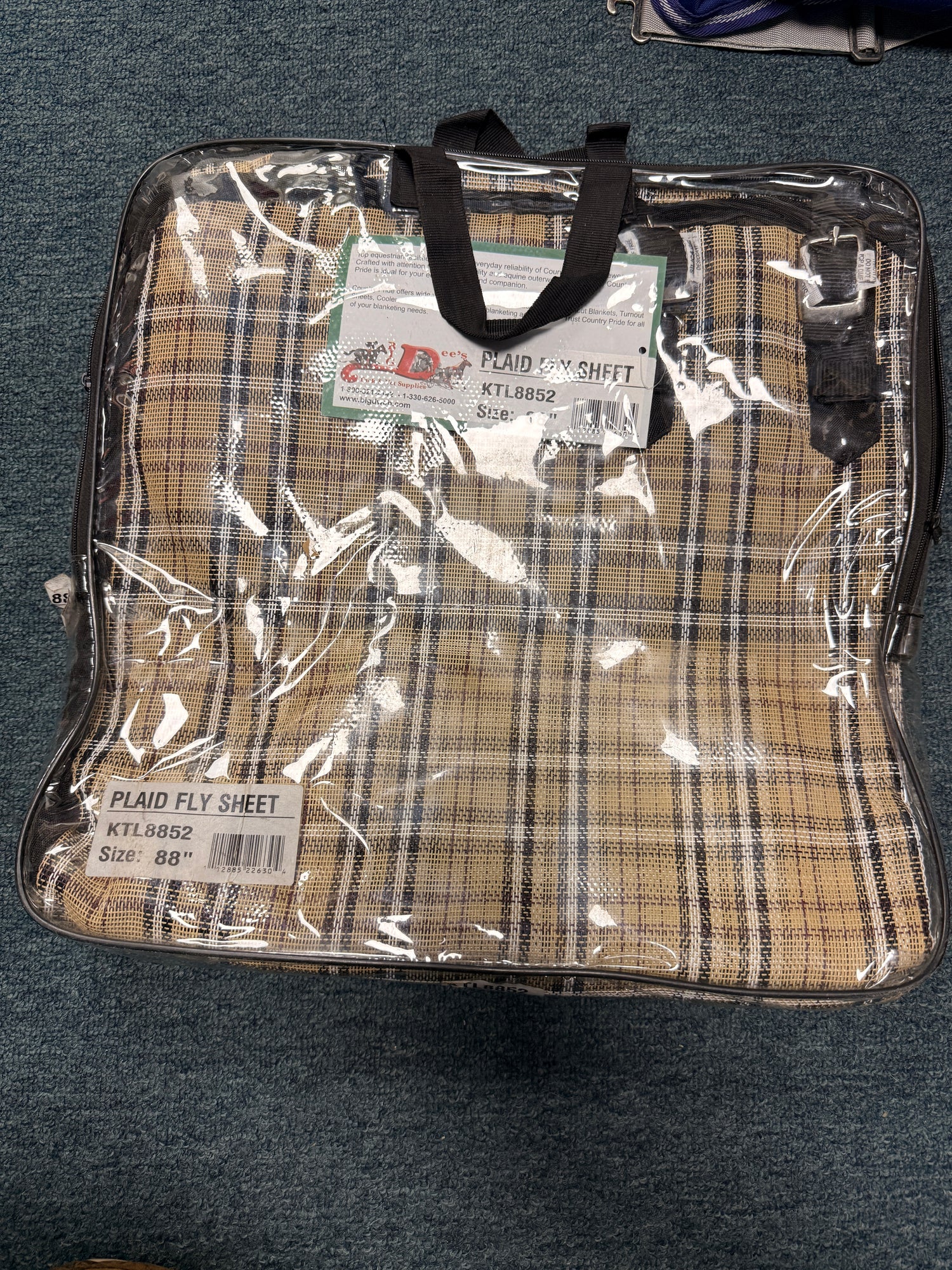 Plaid Fly Sheet KTL8852 Size 88" New in package