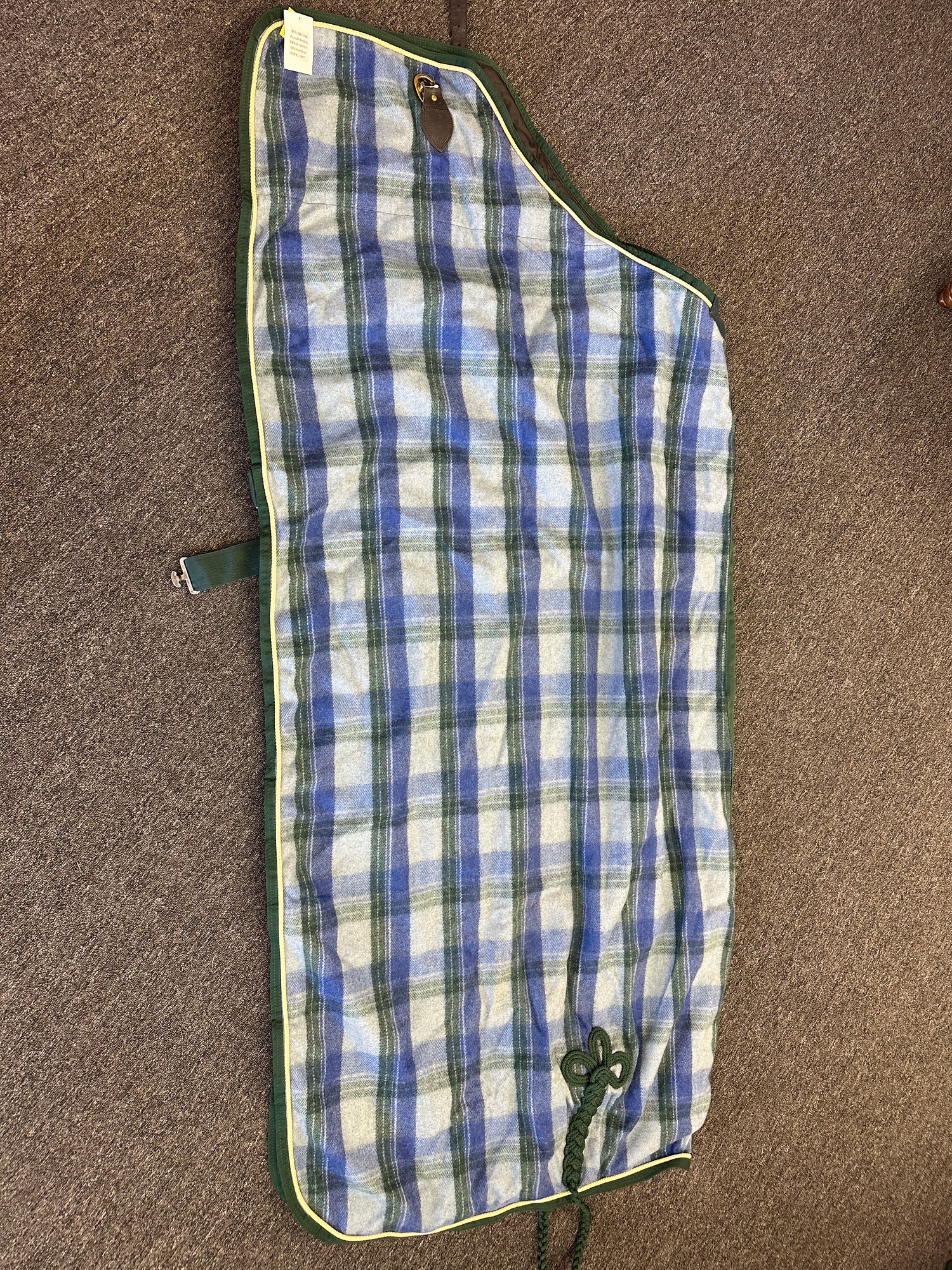 Wool Cooler in Blues & Green trim Size 80