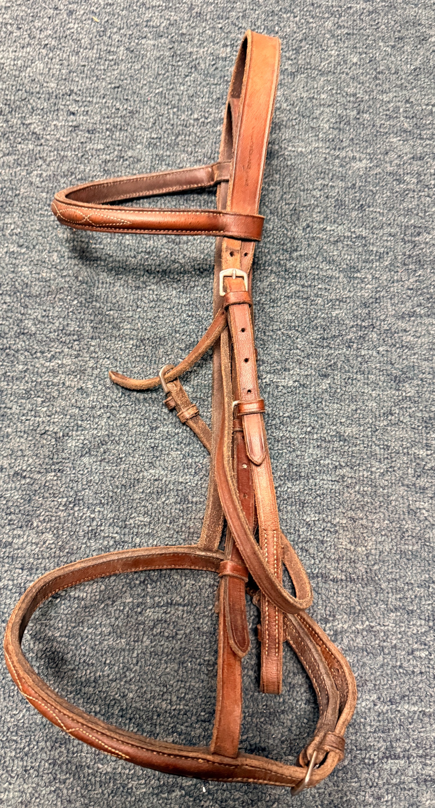 Leather Bridle Headstall with noseband