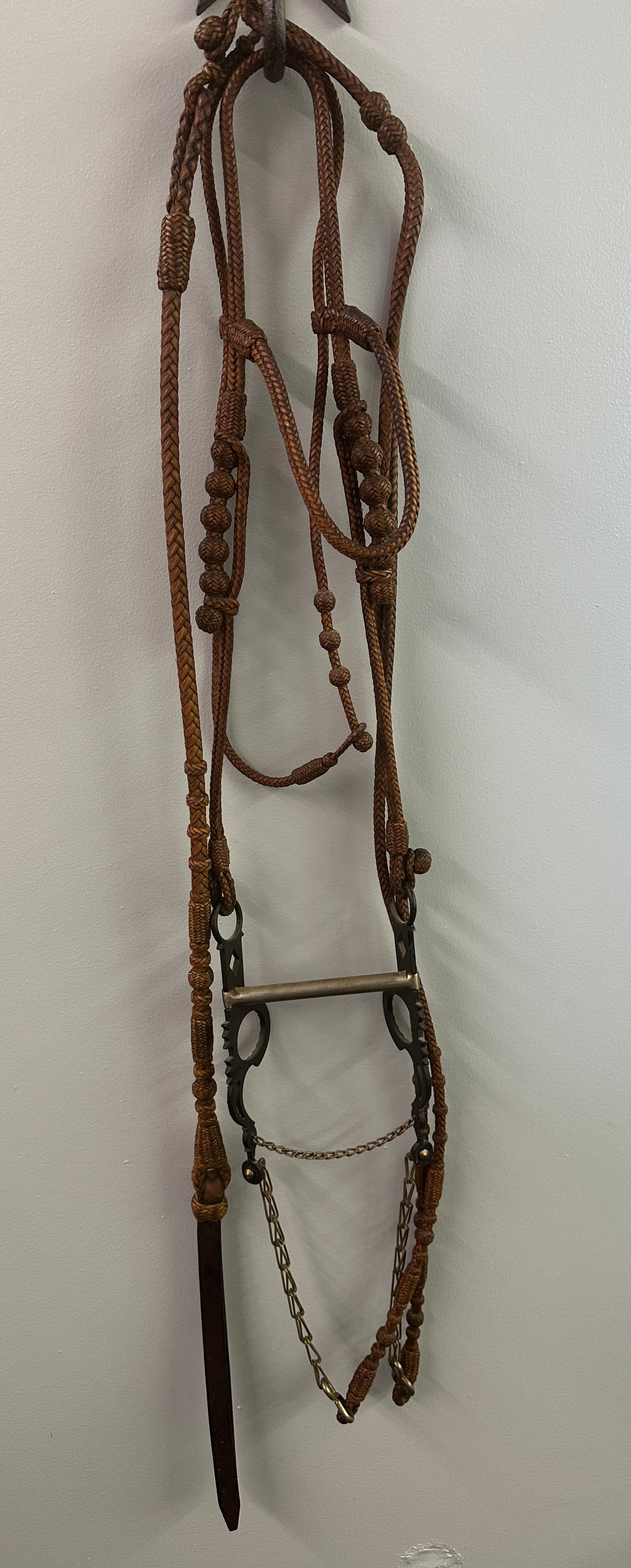 Antique Western Braided leather Bridle with bit Circa 1935