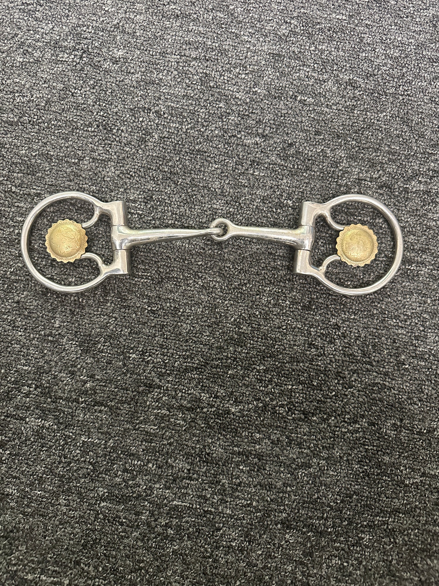 Bit - Western Snaffle with Brass buttons 5 inch