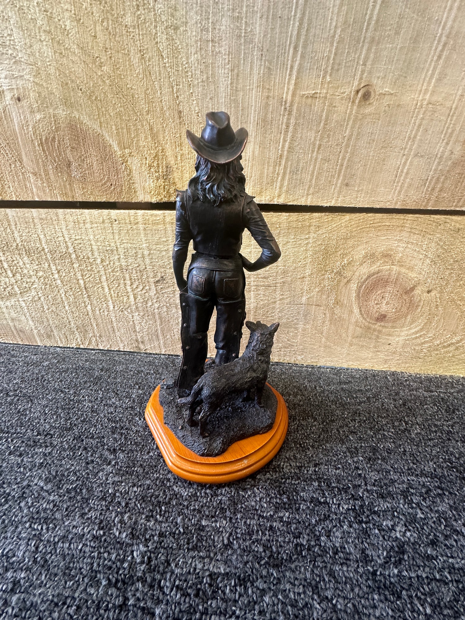 Figurine 9" "The Branding Iron Collectable" the Cowgirl with Dog