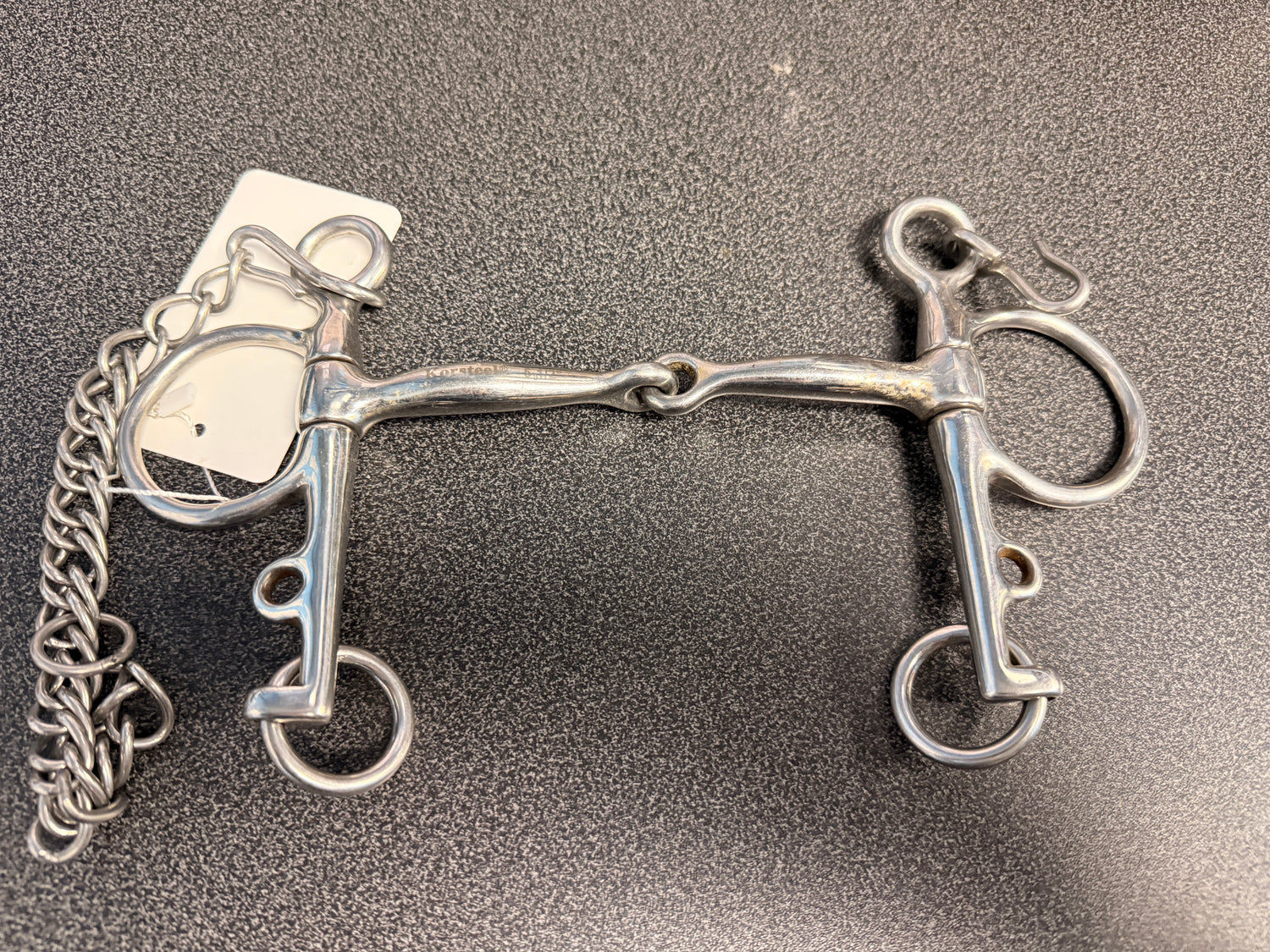 5.5" Bit Korsteel Pelham snaffle with curb chain