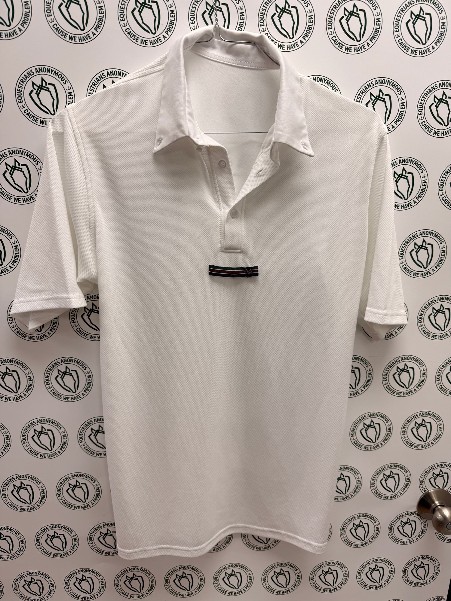 L Men's White Show Shirt Short Sleeve