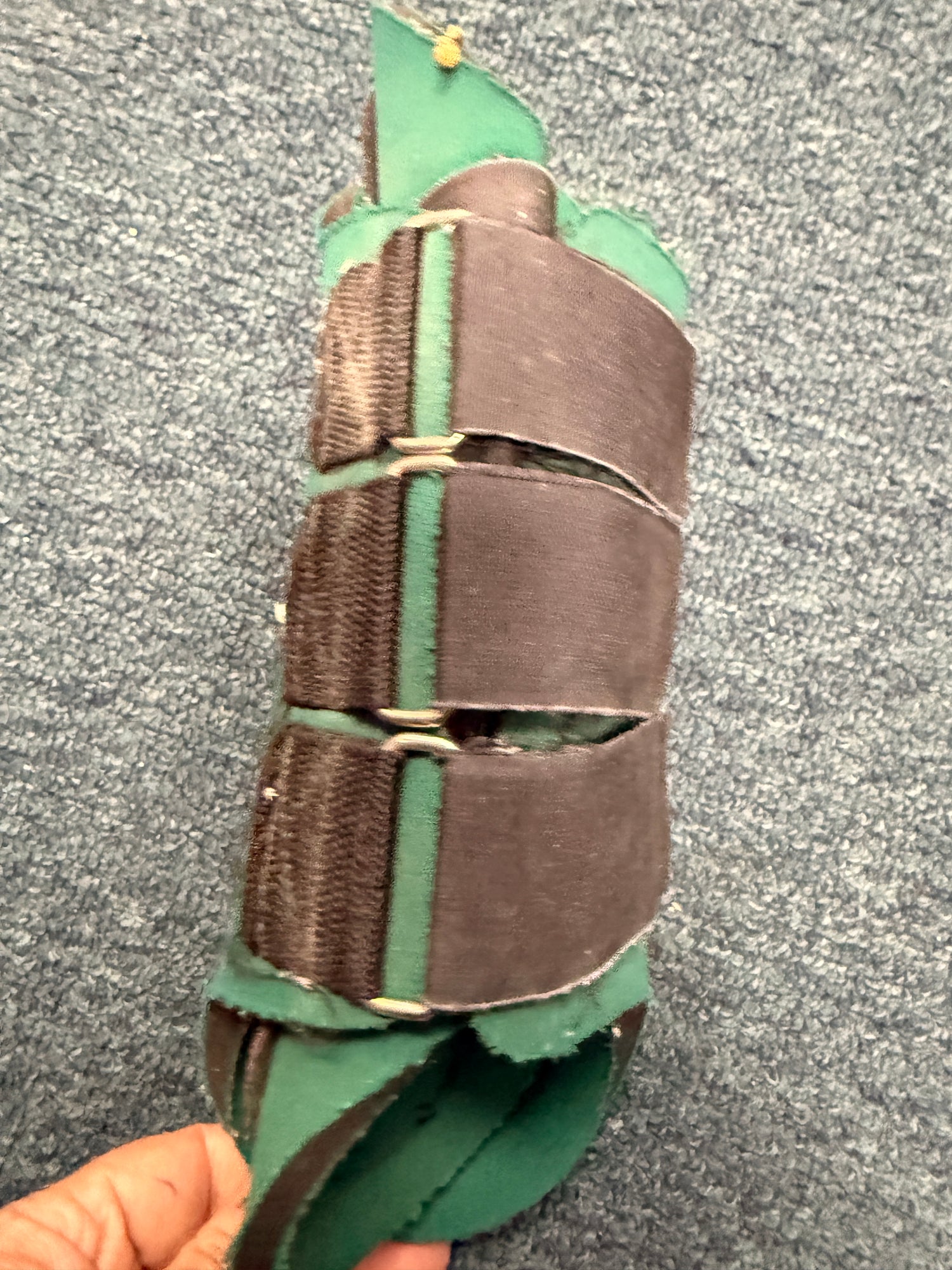 Large Green Neoprene front horse boots