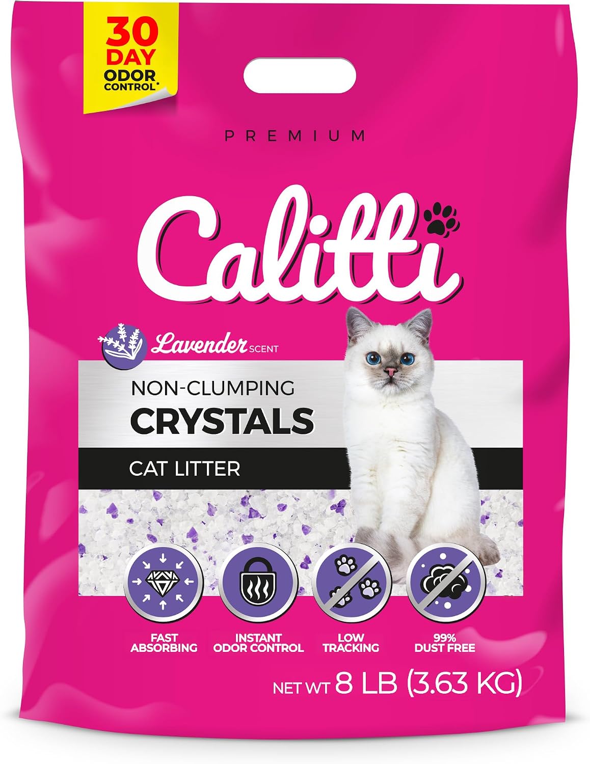 Calitti Non-Clumping Cat Litter Crystals with Silica Gel, 8 lbs