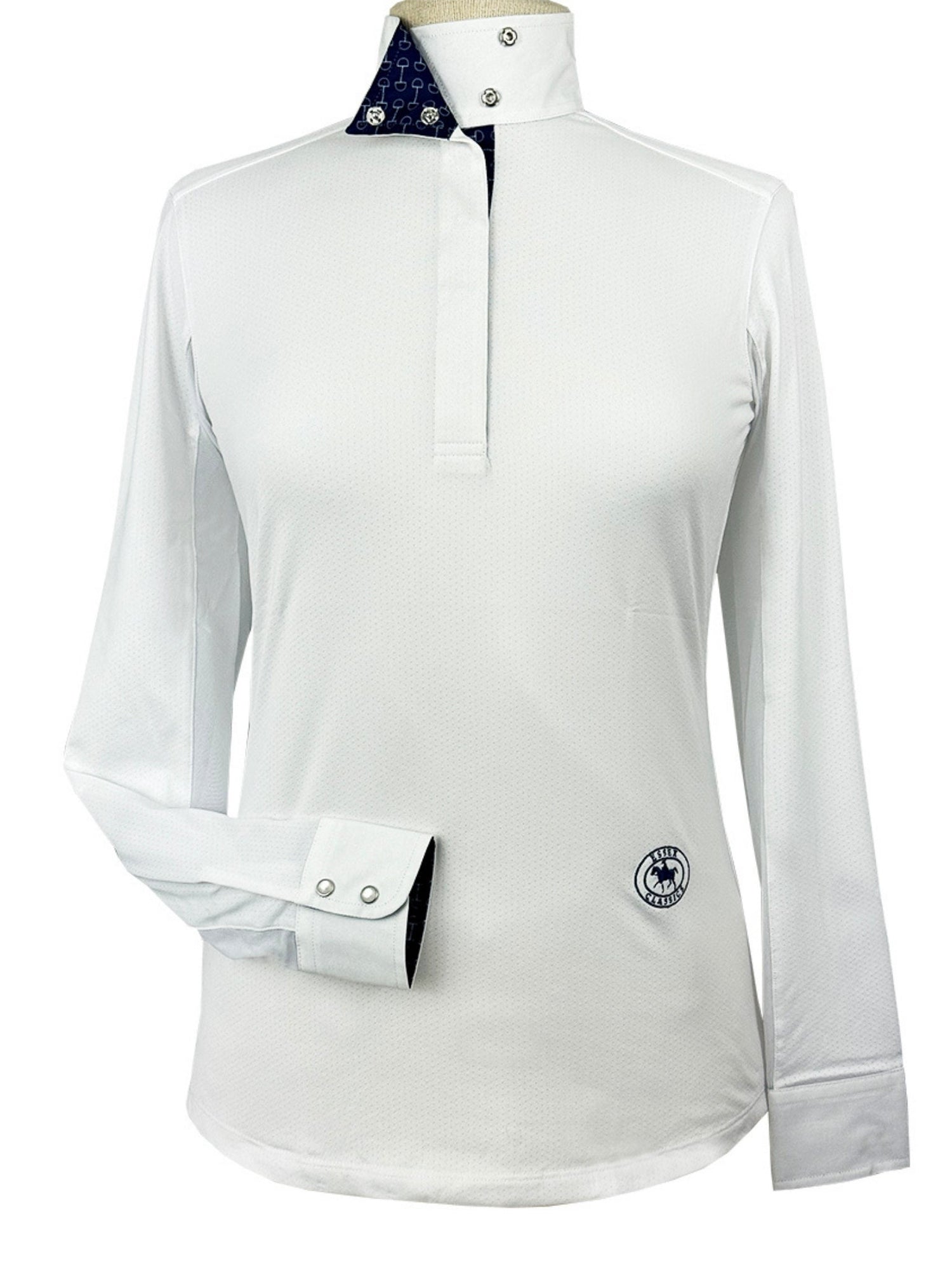 Beautiful Bits Ladies Talent Yarn Wrap Collar Long Sleeve Show Shirt