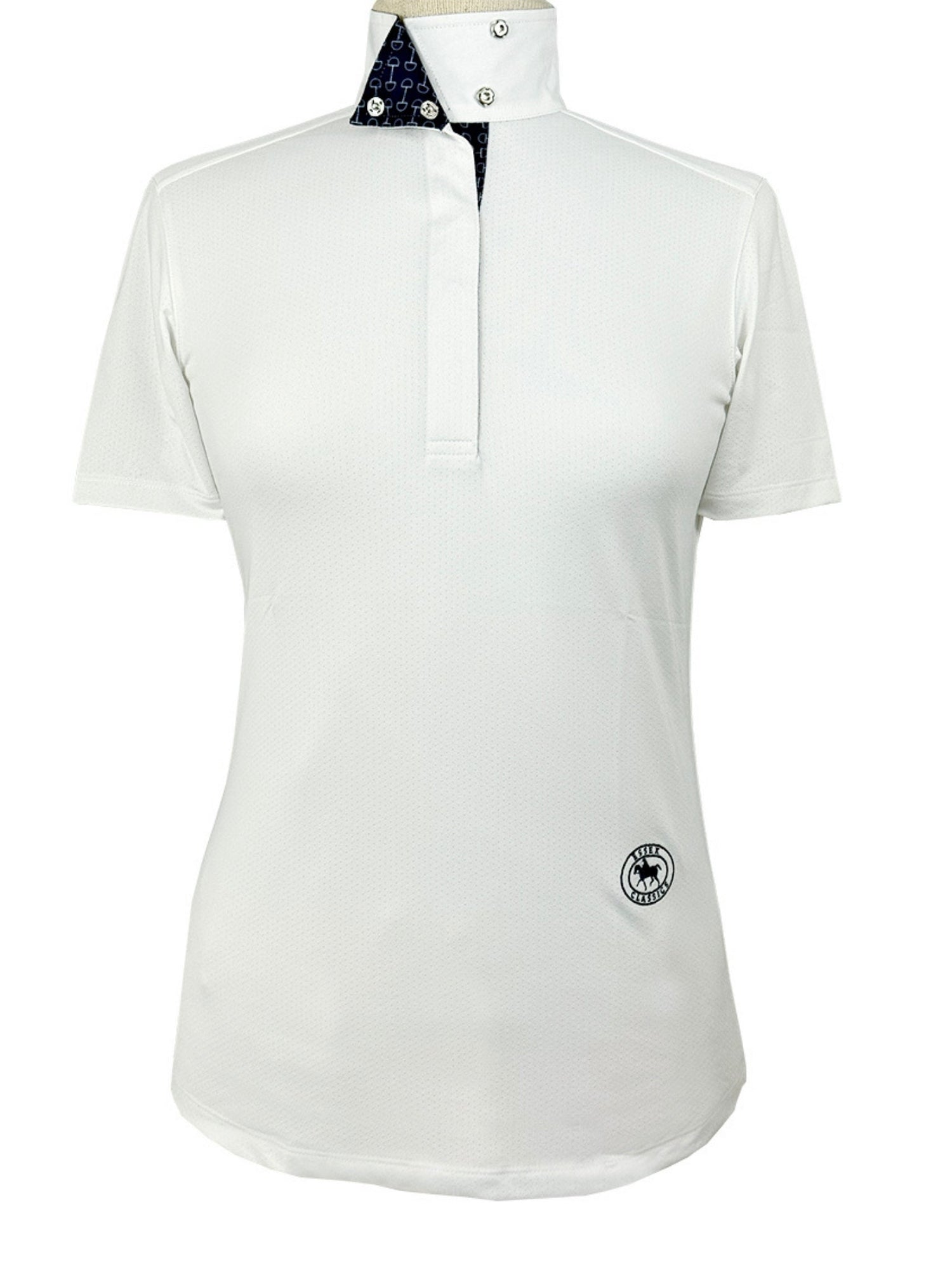 Beautiful Bits Ladies Talent Yarn Wrap Collar Short Sleeve Show Shirt