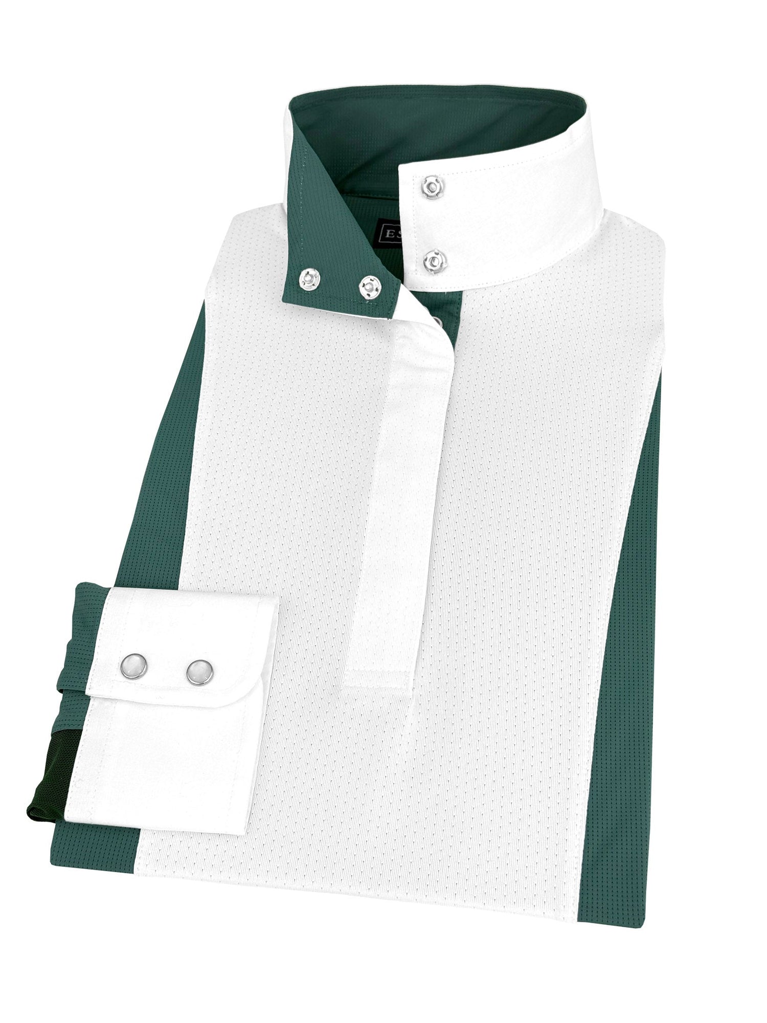 Ladies "Luna II" Forest Green Self-Trim Long Sleeve Performance Show Shirt