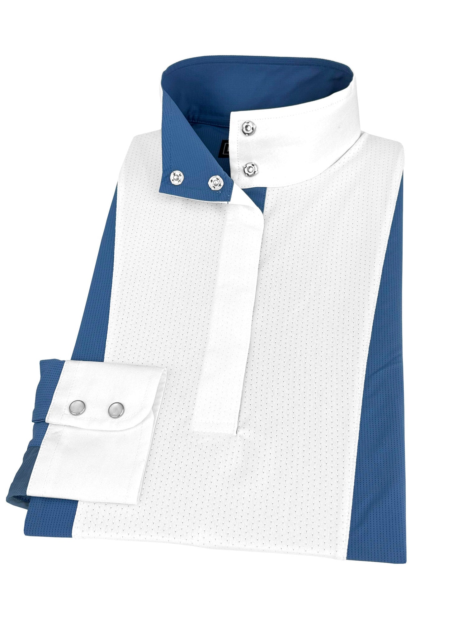 Ladies "Luna II" Blue Self-Trim Long Sleeve Performance Show Shirt