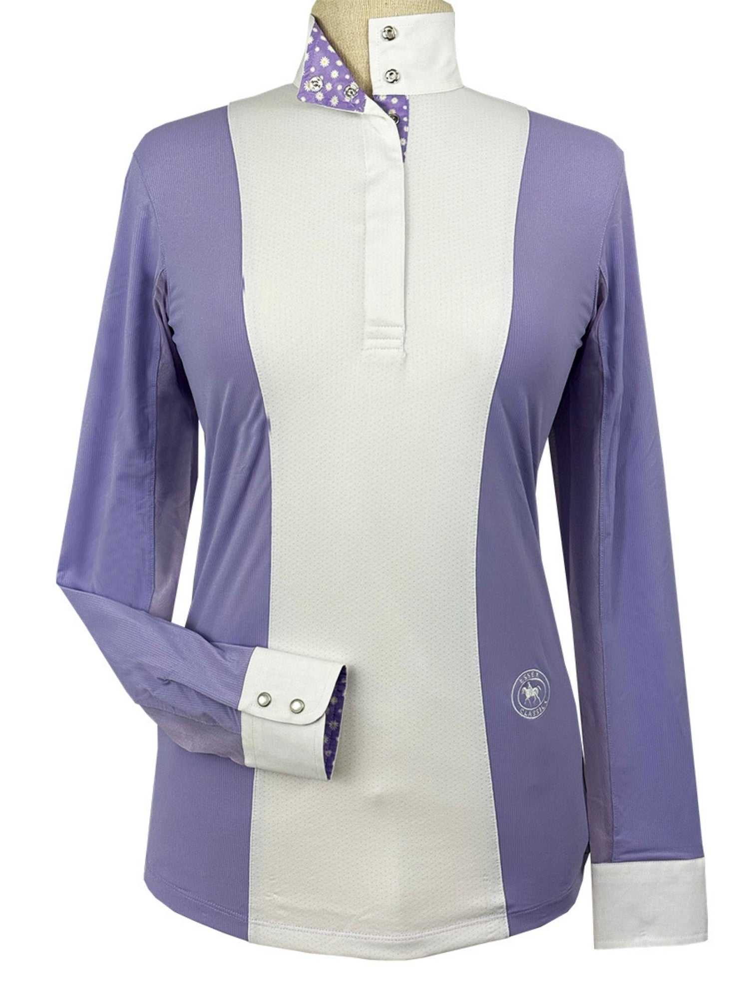 Ladies "Luna II" Lavender with Daisy Delight Long Sleeve Performance Show Shirt