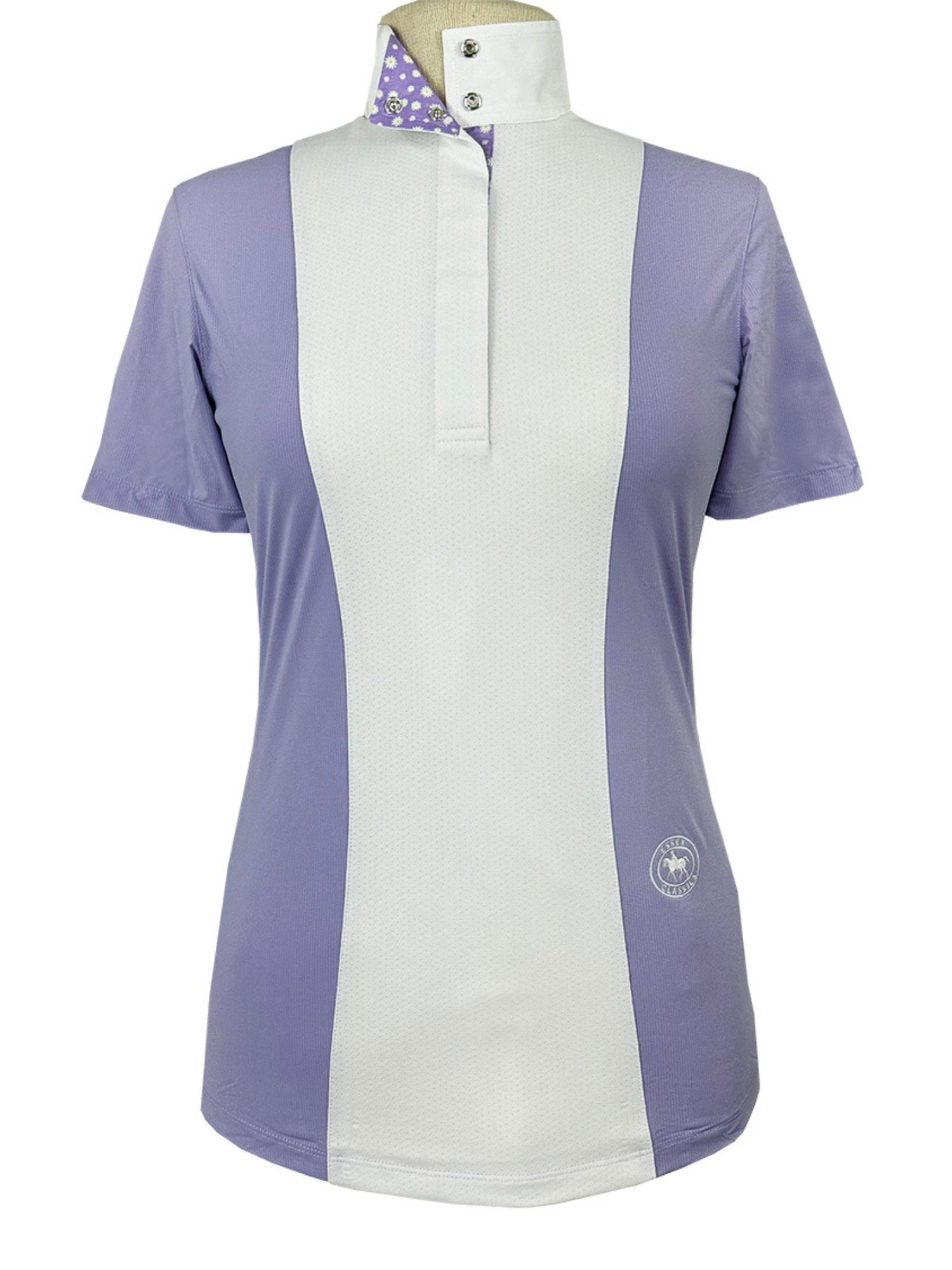 Ladies "Luna II" Lavender with Daisy Delight Short Sleeve Performance Show Shirt