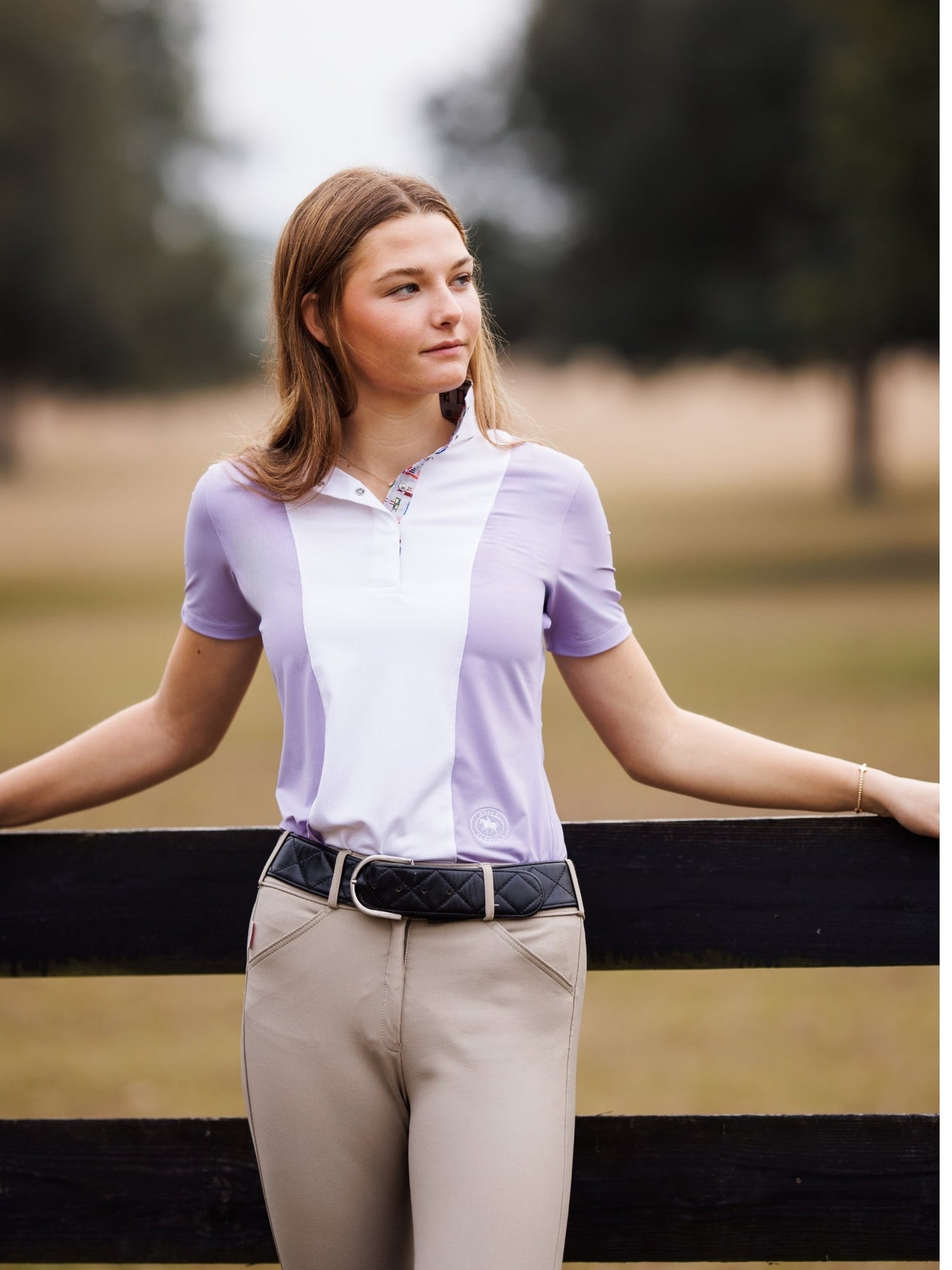 Ladies "Luna II" Lavender with Jumper Classic Short Sleeve Performance Show Shirt