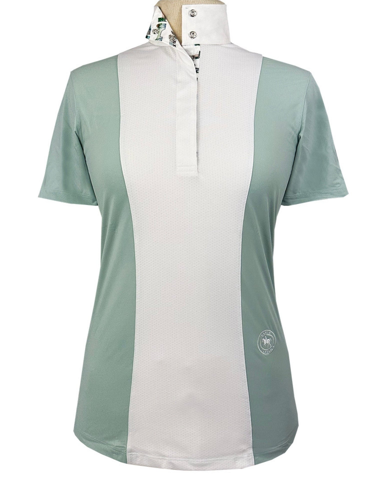 Girls "Luna II" Seafoam with Hunter Derby Short Sleeve Performance Show Shirt