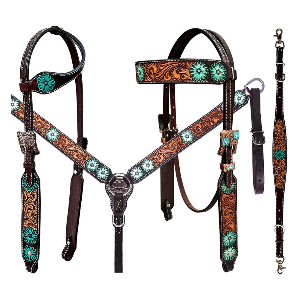 Bar H Equine Genuine W. American Leather H. Premium Headstall & Breast