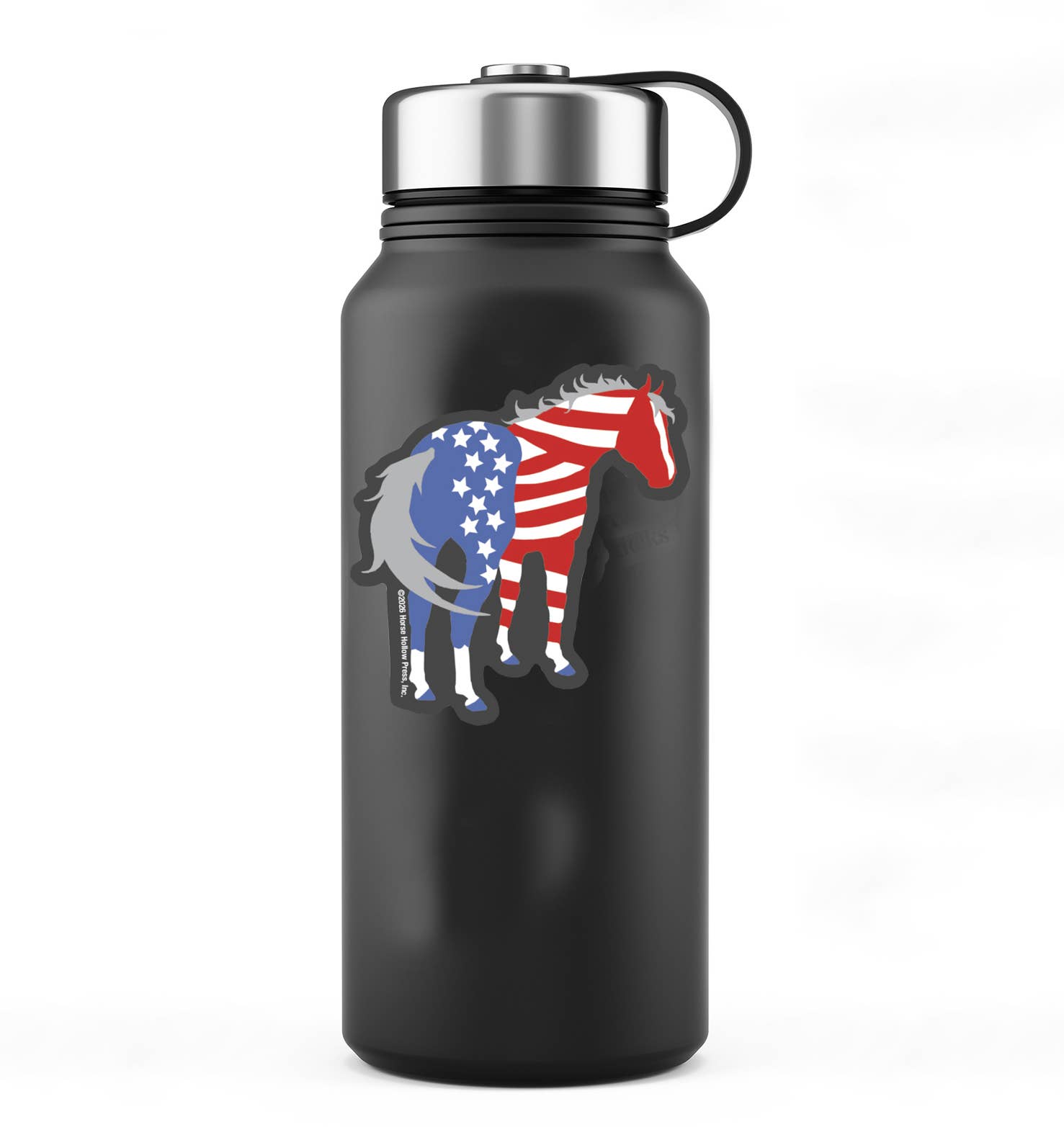 Horse 3" Sticker Waterproof | USA 250 Black | Cello Sleeved